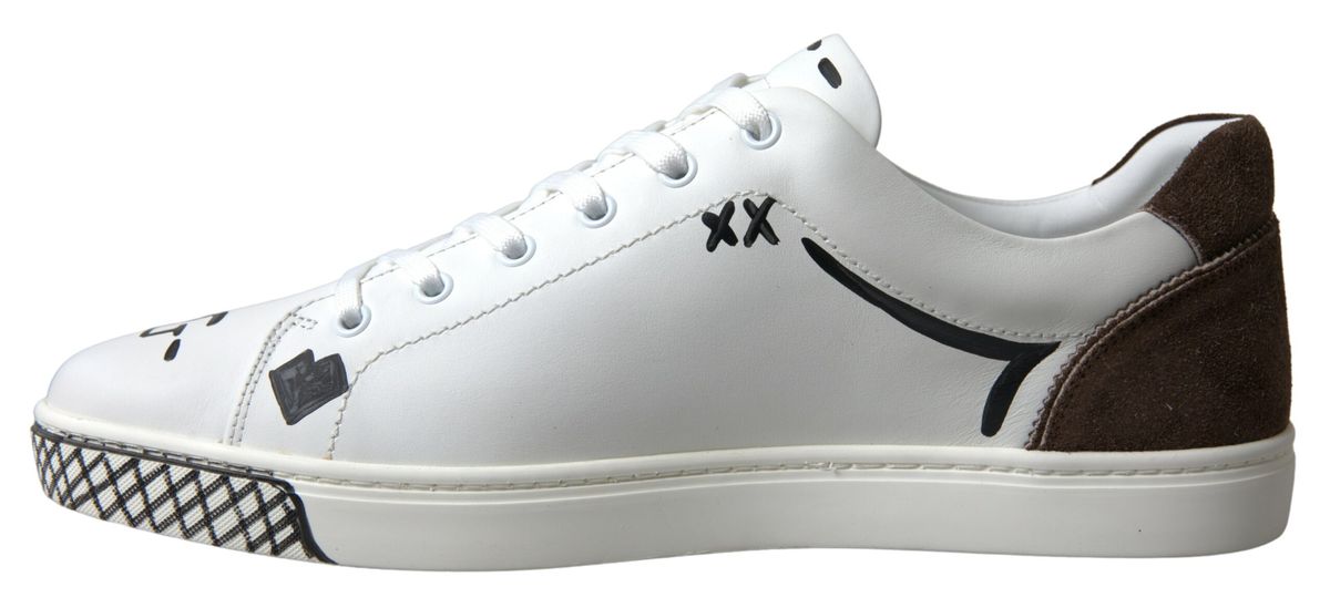 Dolce & Gabbana Strakke Witte Leren Casual Sneakers