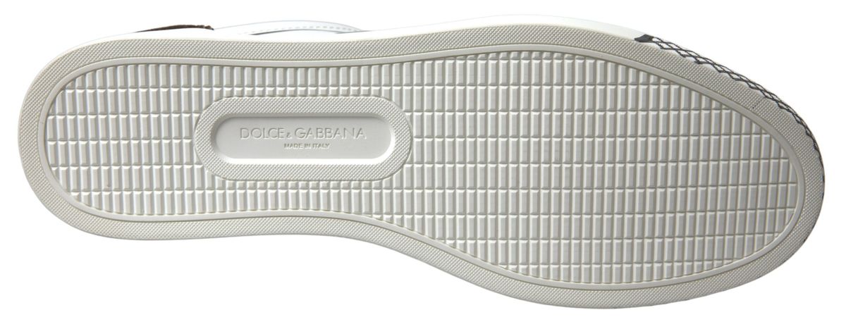 Dolce & Gabbana Strakke Witte Leren Casual Sneakers