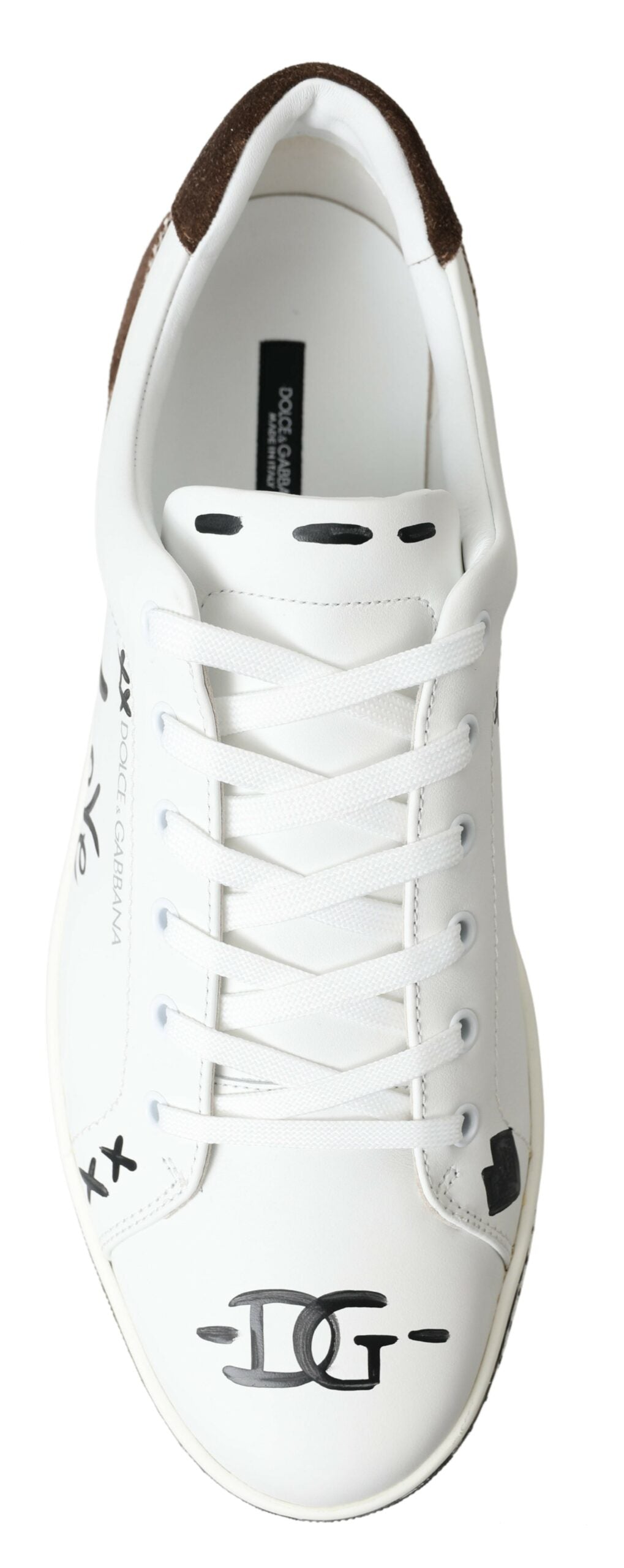 Dolce & Gabbana Strakke Witte Leren Casual Sneakers