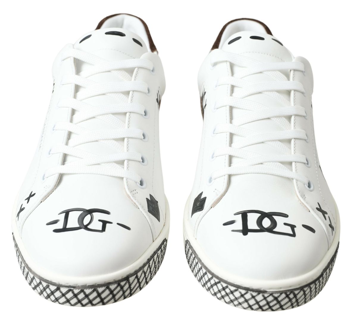 Dolce & Gabbana Strakke Witte Leren Casual Sneakers