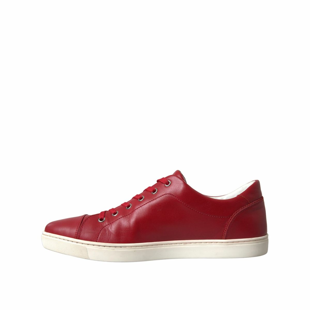 Dolce & Gabbana Elegante Rode Leren Lage Sneakers