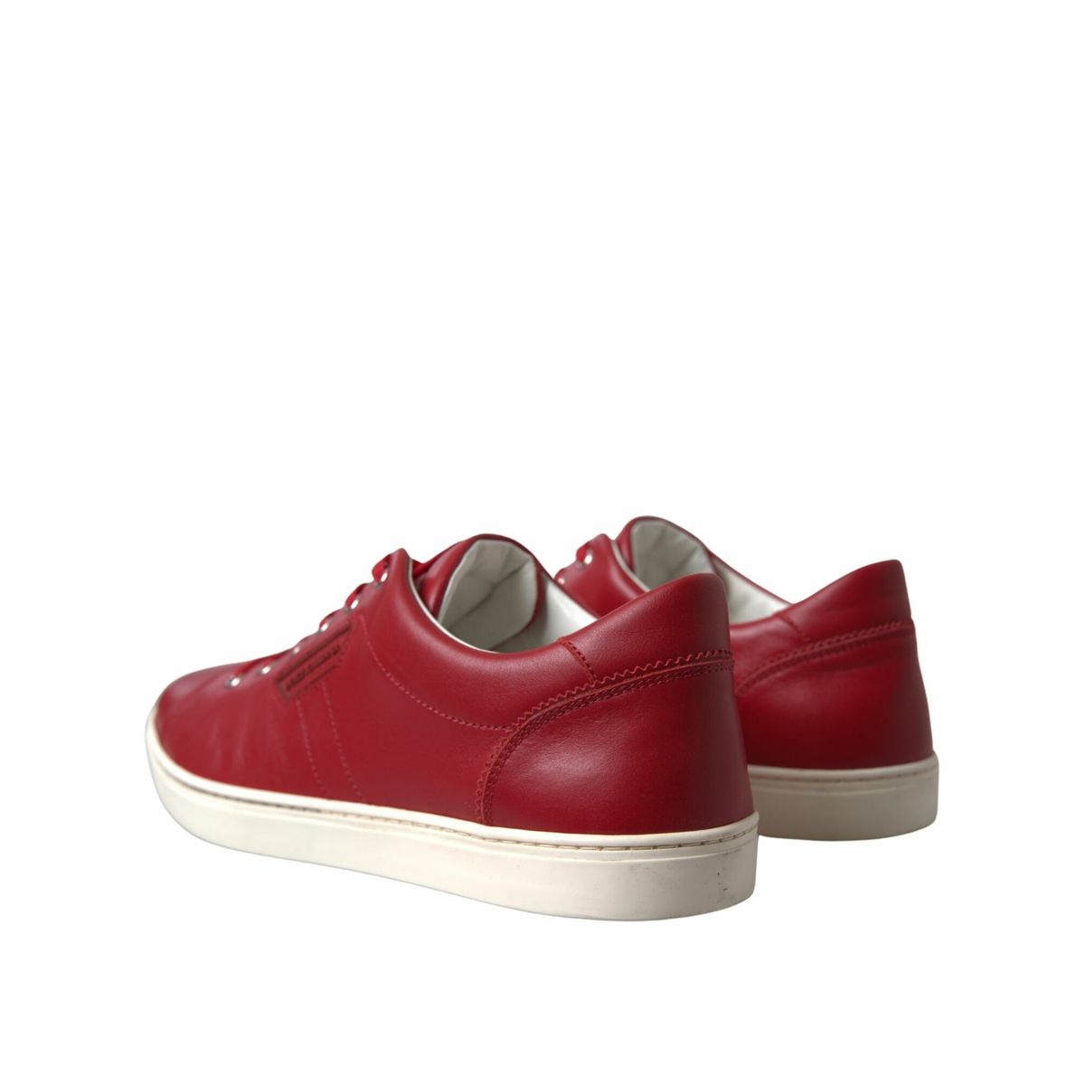 Dolce & Gabbana Elegante Rode Leren Lage Sneakers