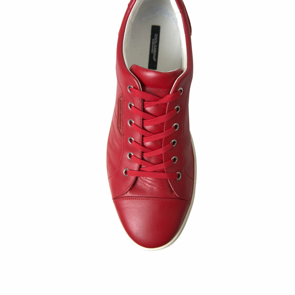 Dolce & Gabbana Elegante Rode Leren Lage Sneakers