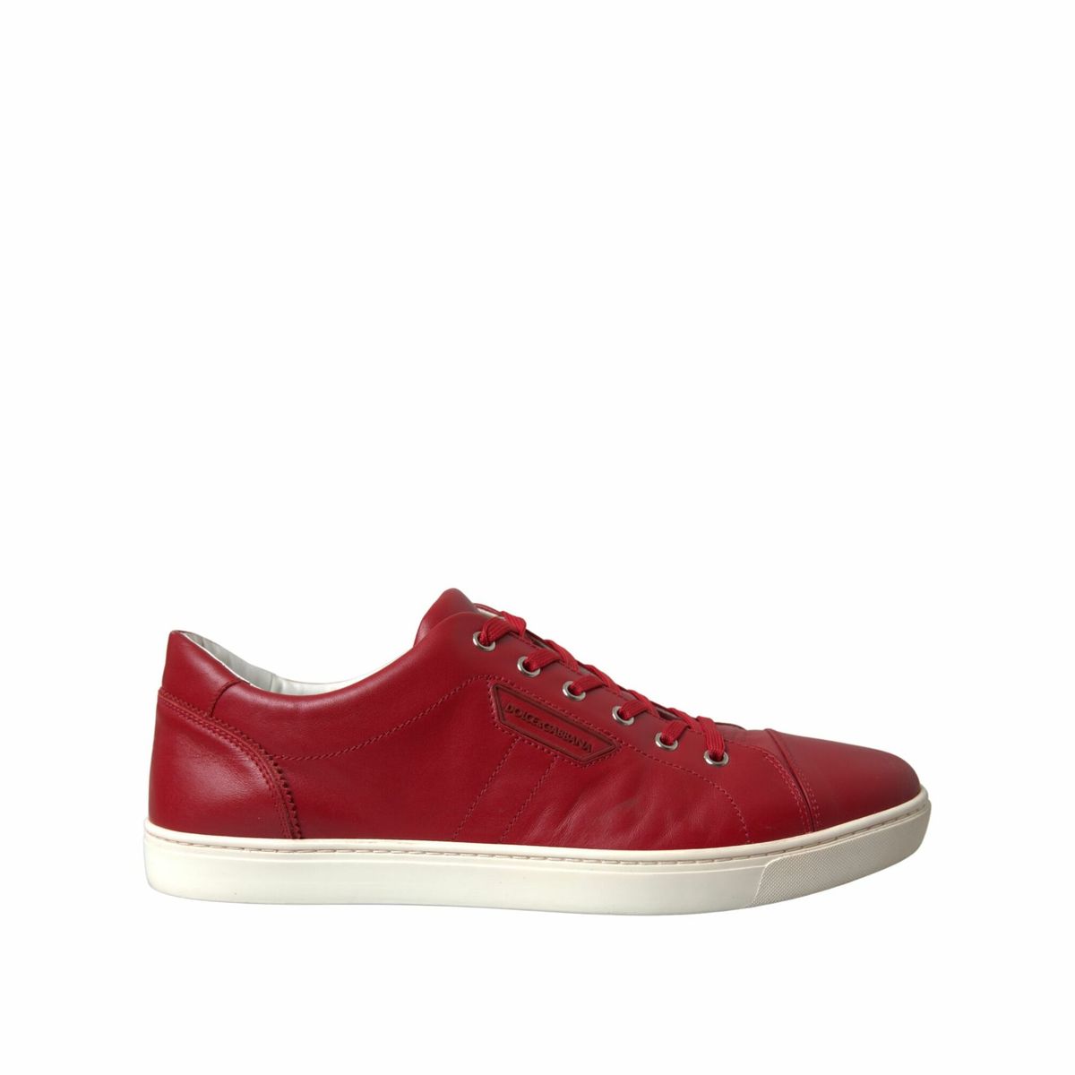 Dolce & Gabbana Elegante Rode Leren Lage Sneakers