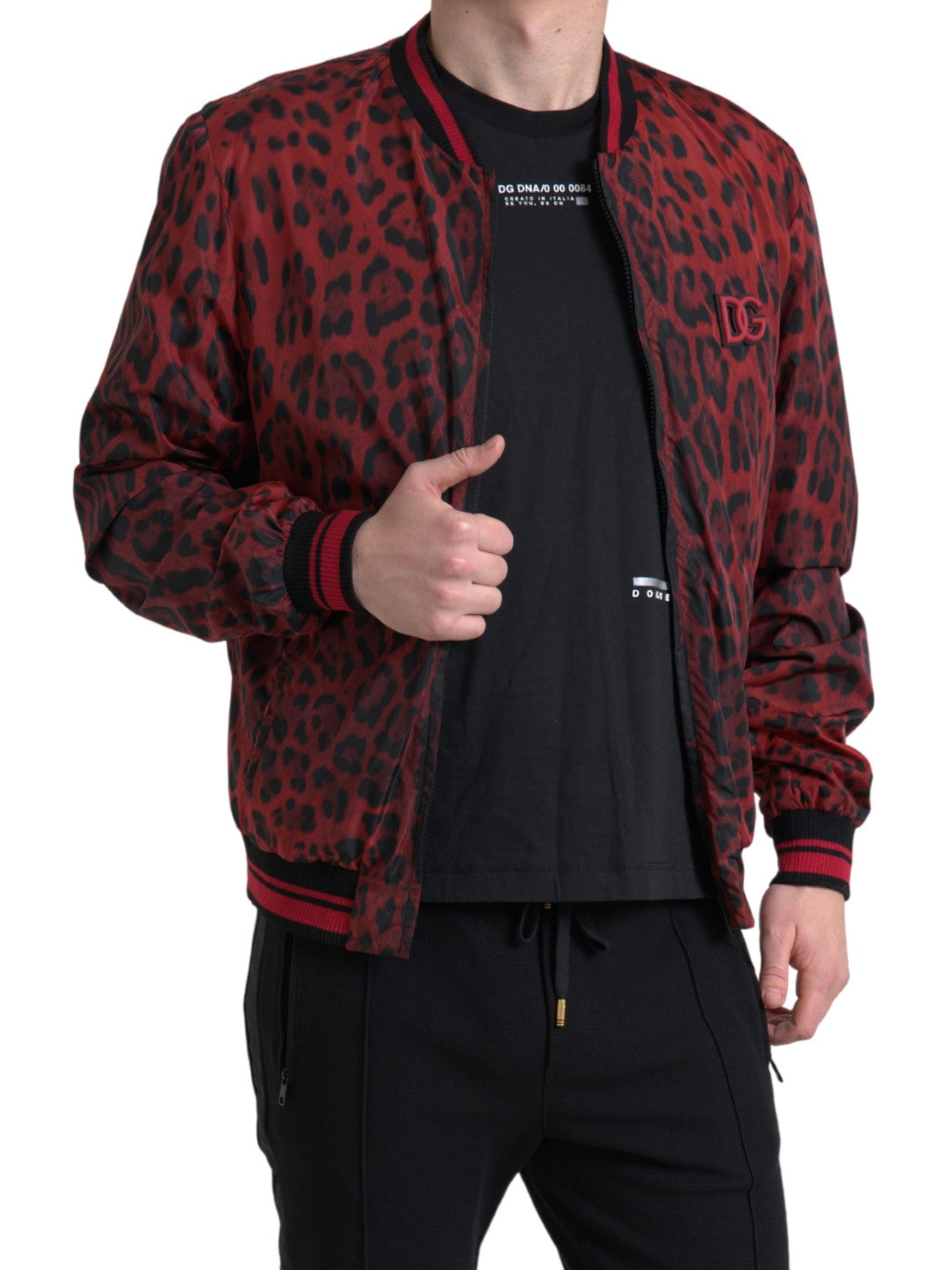 Dolce & Gabbana Rood Luipaard Print Bomberjack