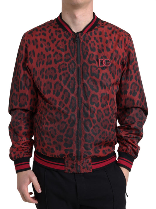 Dolce & Gabbana Rood Luipaard Print Bomberjack