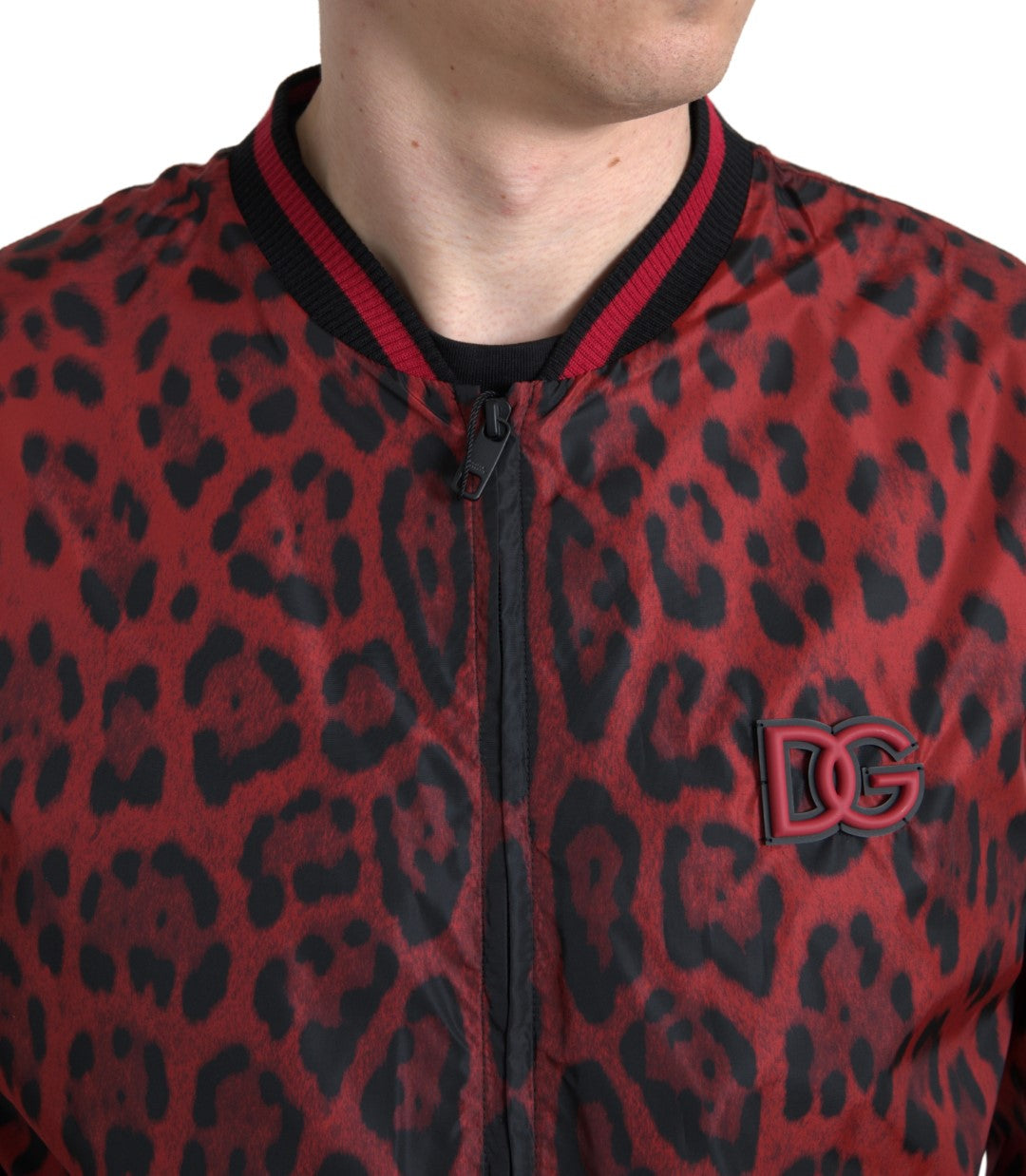 Dolce & Gabbana Rood Luipaard Print Bomberjack