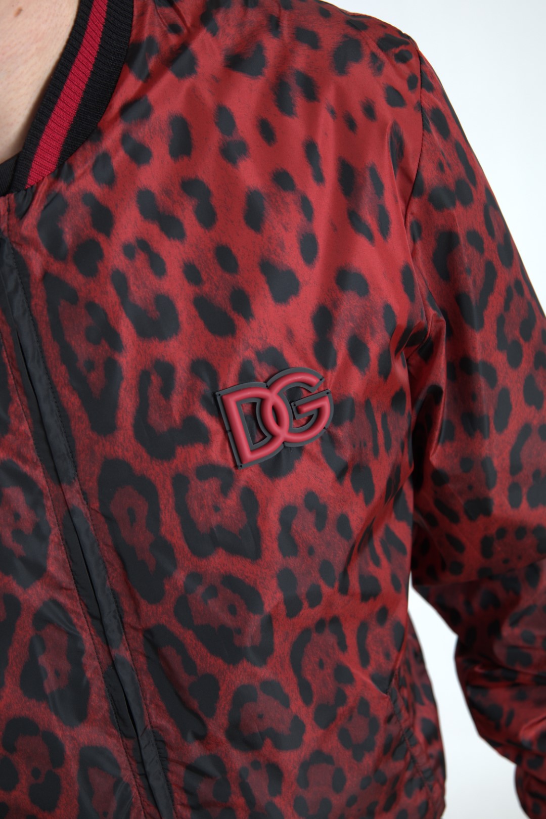 Dolce & Gabbana Rood Luipaard Print Bomberjack