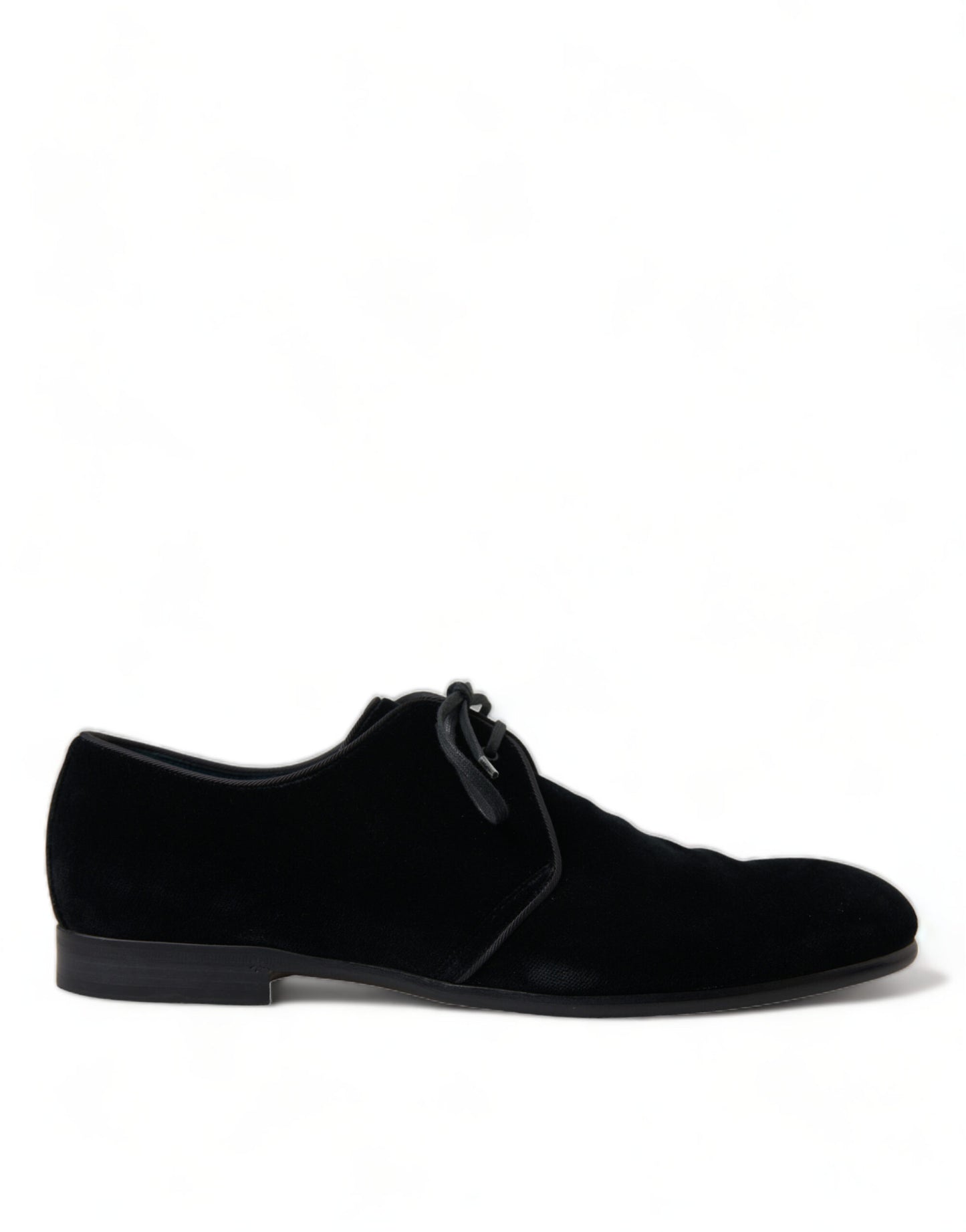 Dolce & Gabbana Elegant Black Velvet Derby Dress Shoes