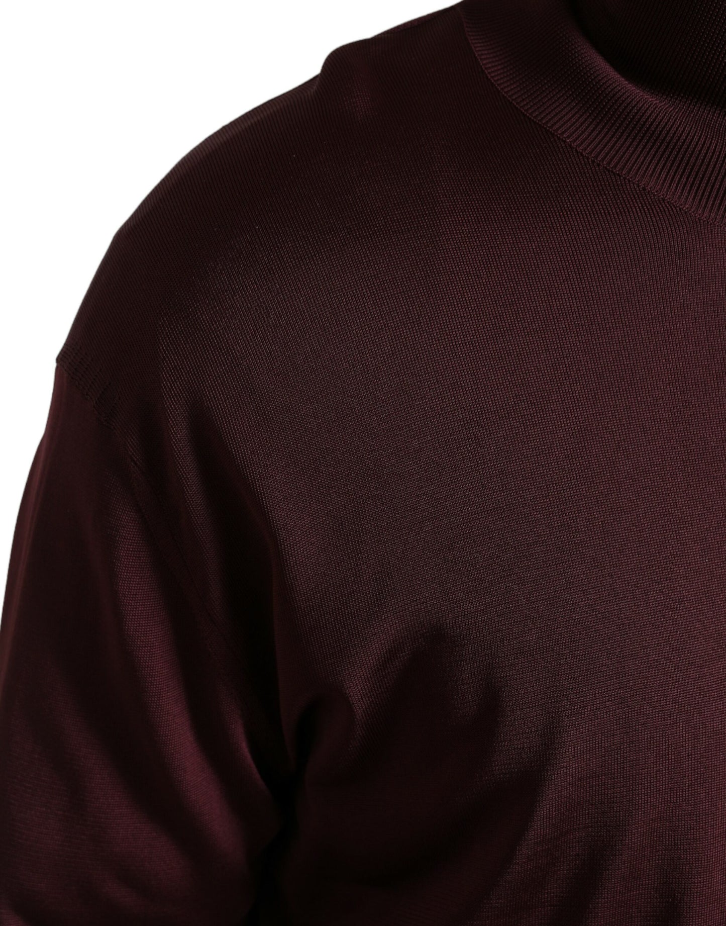 Dolce & Gabbana Maroon Turtleneck Viscose Trui