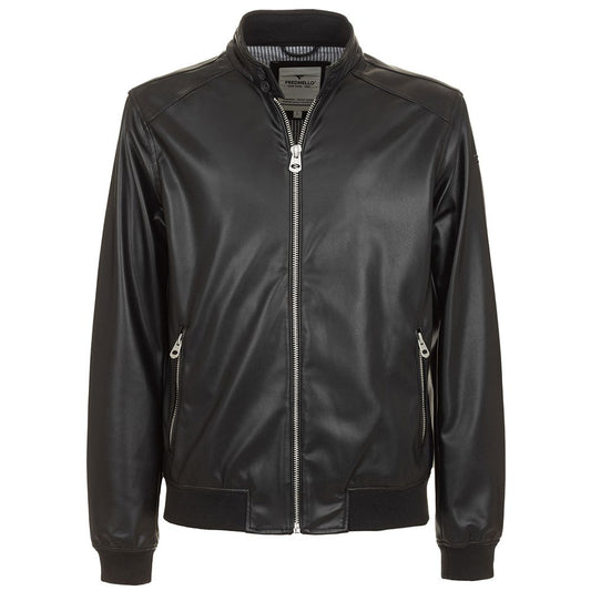 Fred Mello Eco-Leather Jack met rits en kraag met knopen