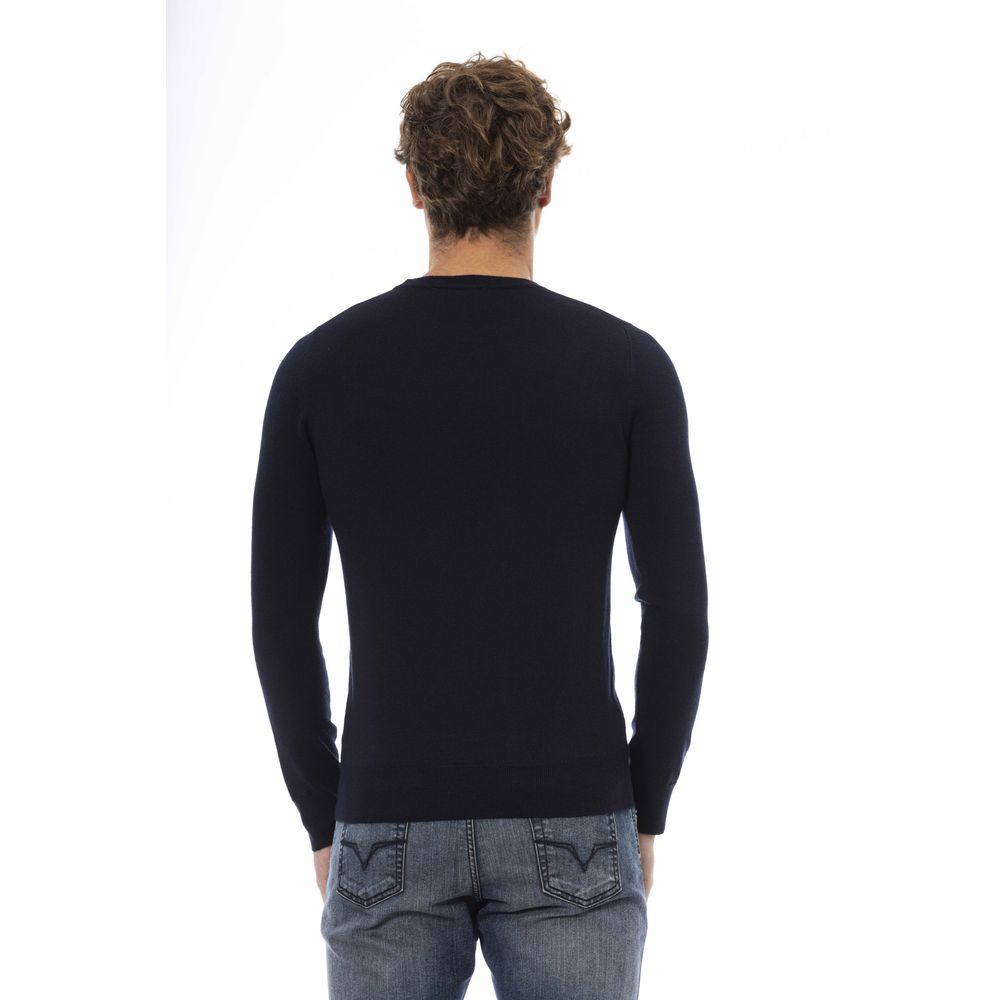 Baldinini Trend Blue Wool Men Sweater