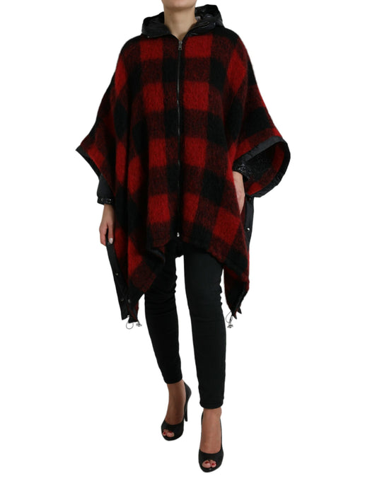 Dolce & Gabbana Elegante Buffalo Check Poncho-jas