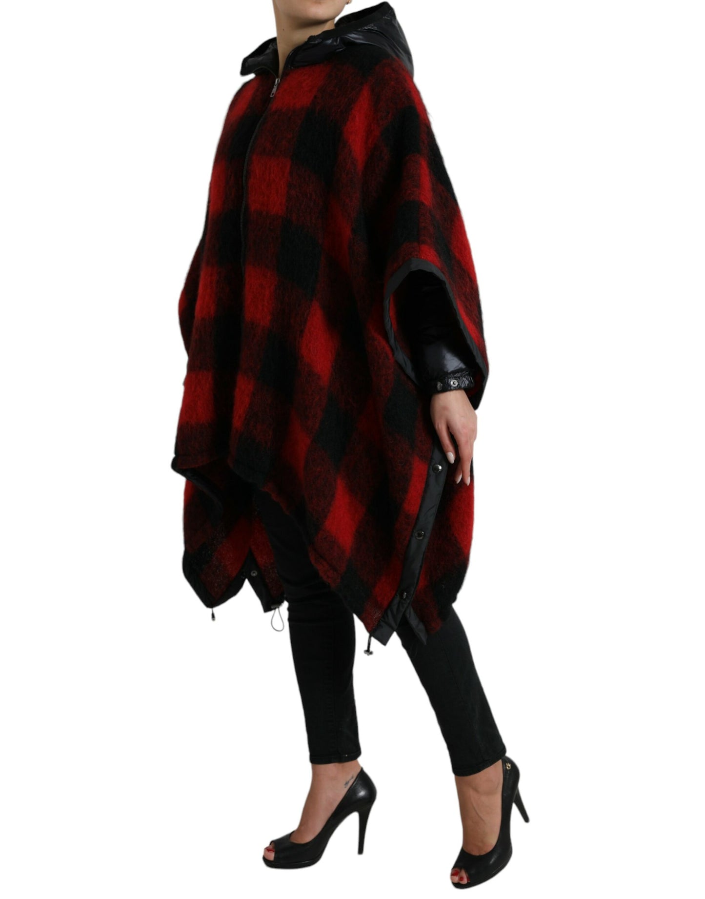 Dolce & Gabbana Elegante Buffalo Check Poncho-jas