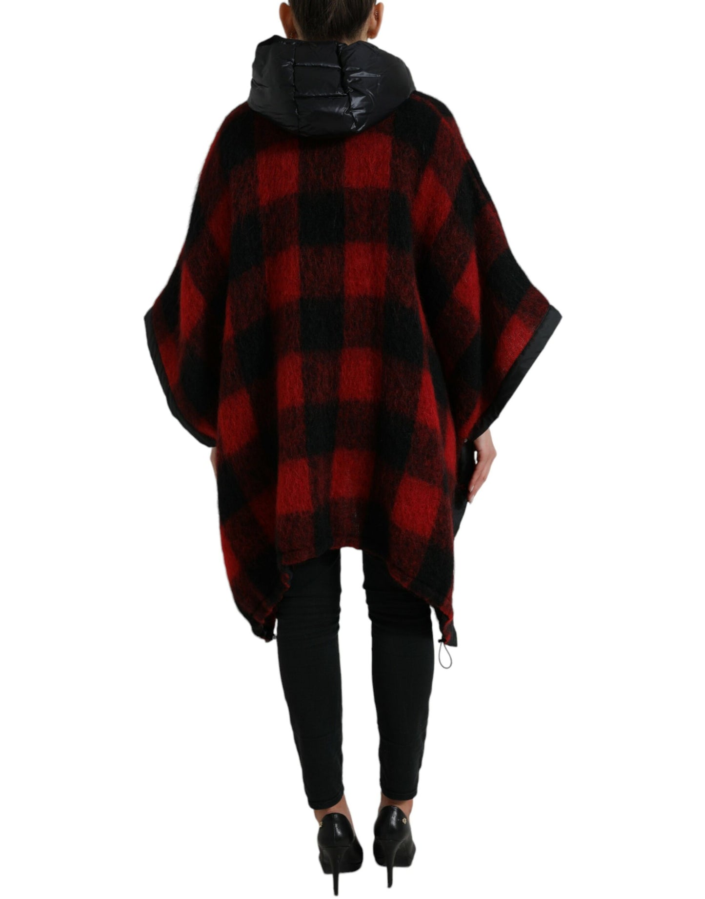 Dolce & Gabbana Elegante Buffalo Check Poncho-jas