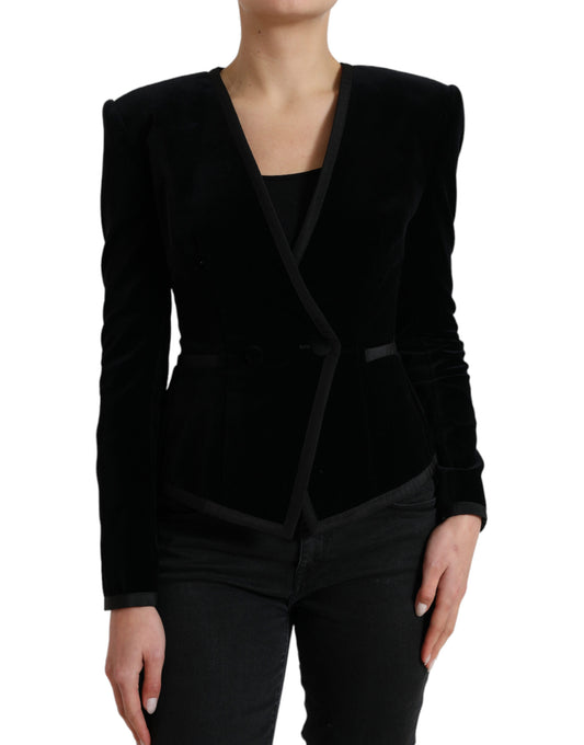 Dolce & Gabbana Elegante Double Breasted Katoen-Zijde Blazer