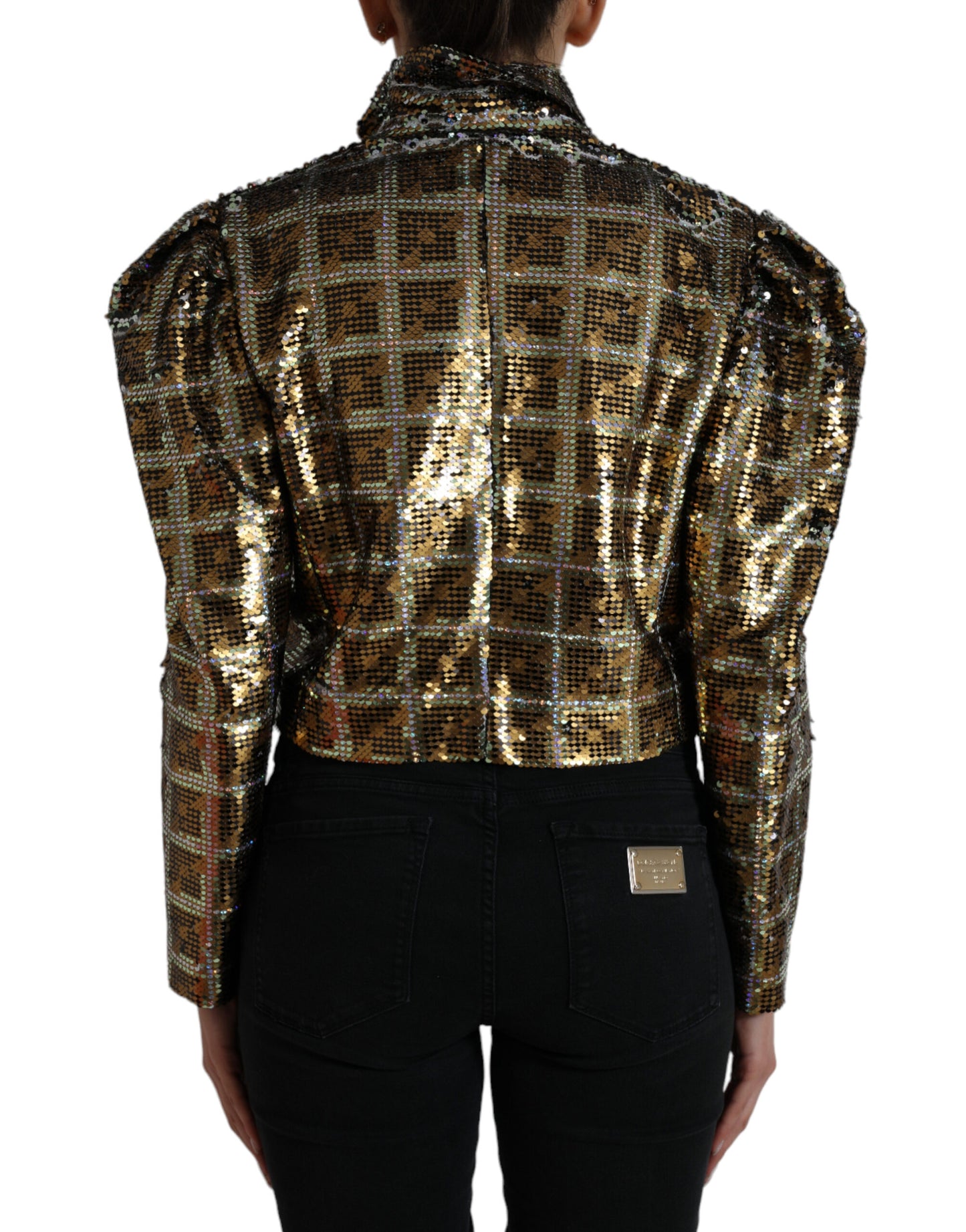 Dolce & Gabbana Multicolor Sequin Cropped Jasje