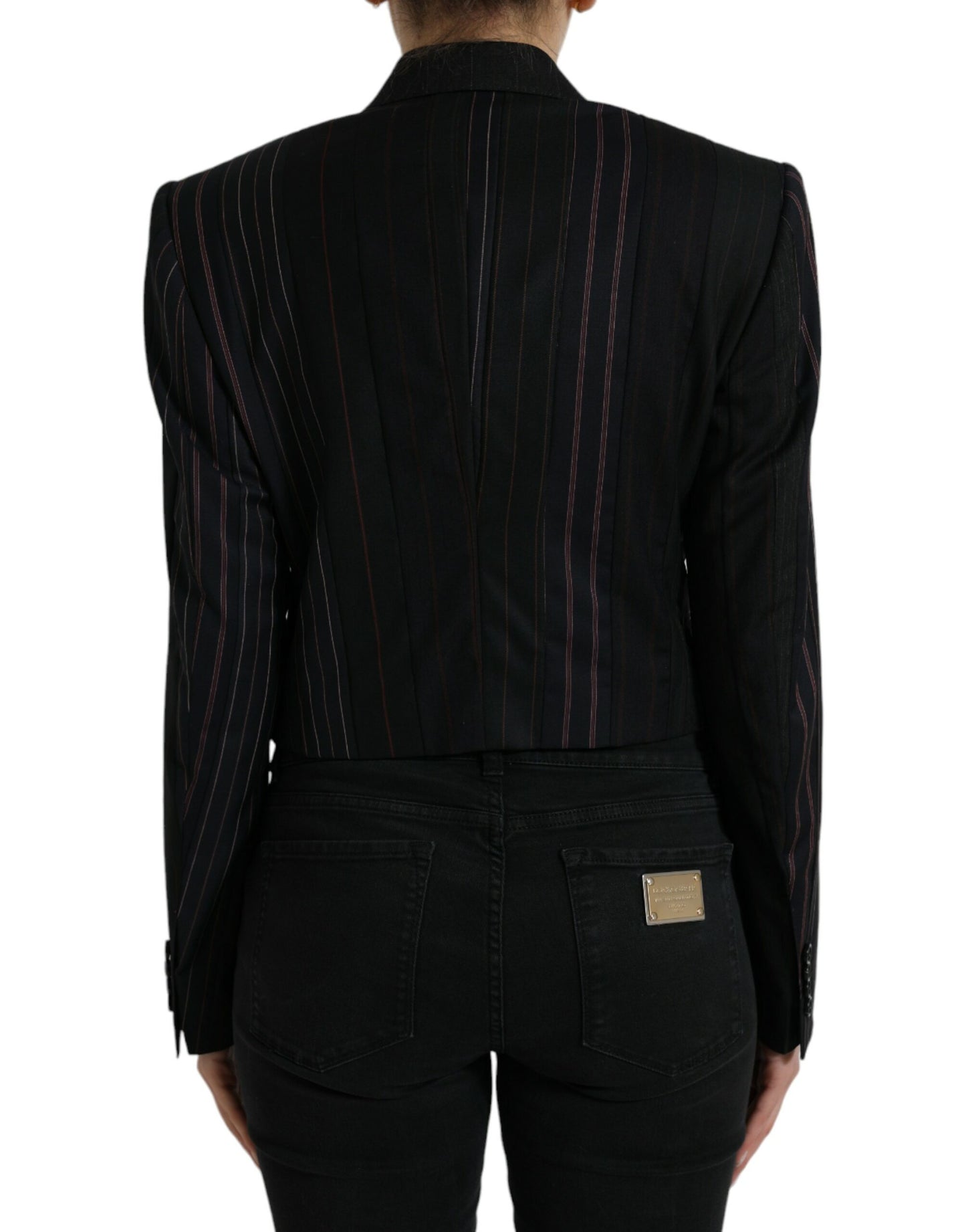 Dolce & Gabbana Elegante Gestreepte Dubbelrijs Wollen Blazer