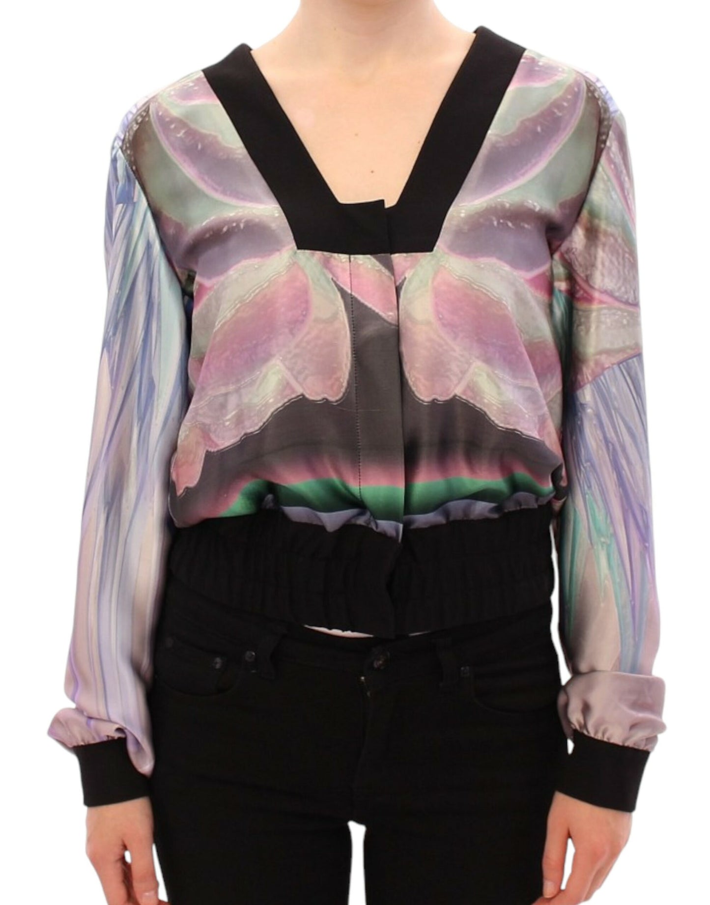 Sergei Grinko Multicolor Zijden Blouse Jasje