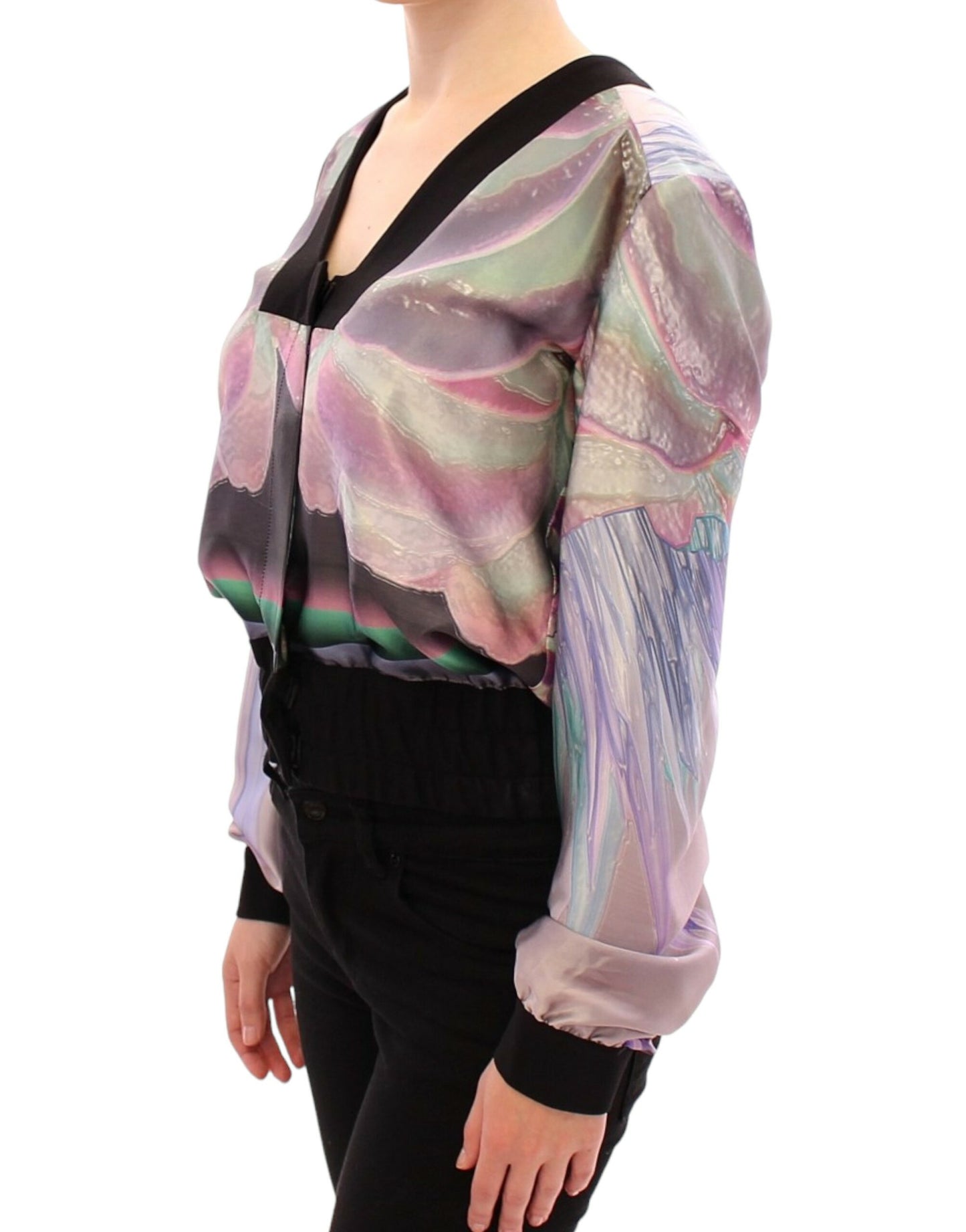 Sergei Grinko Multicolor Zijden Blouse Jasje