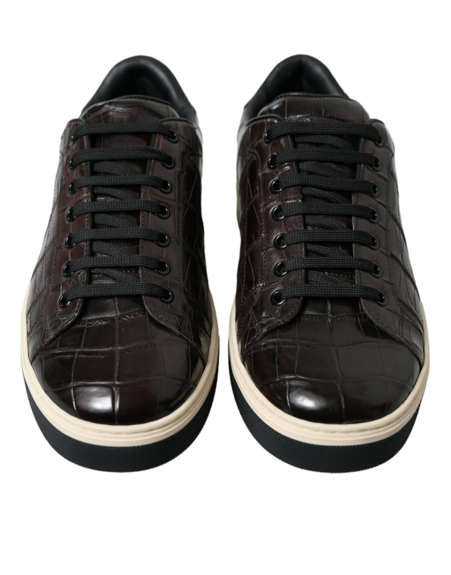 Dolce & Gabbana Elegante Exotische Leren Lage Sneakers