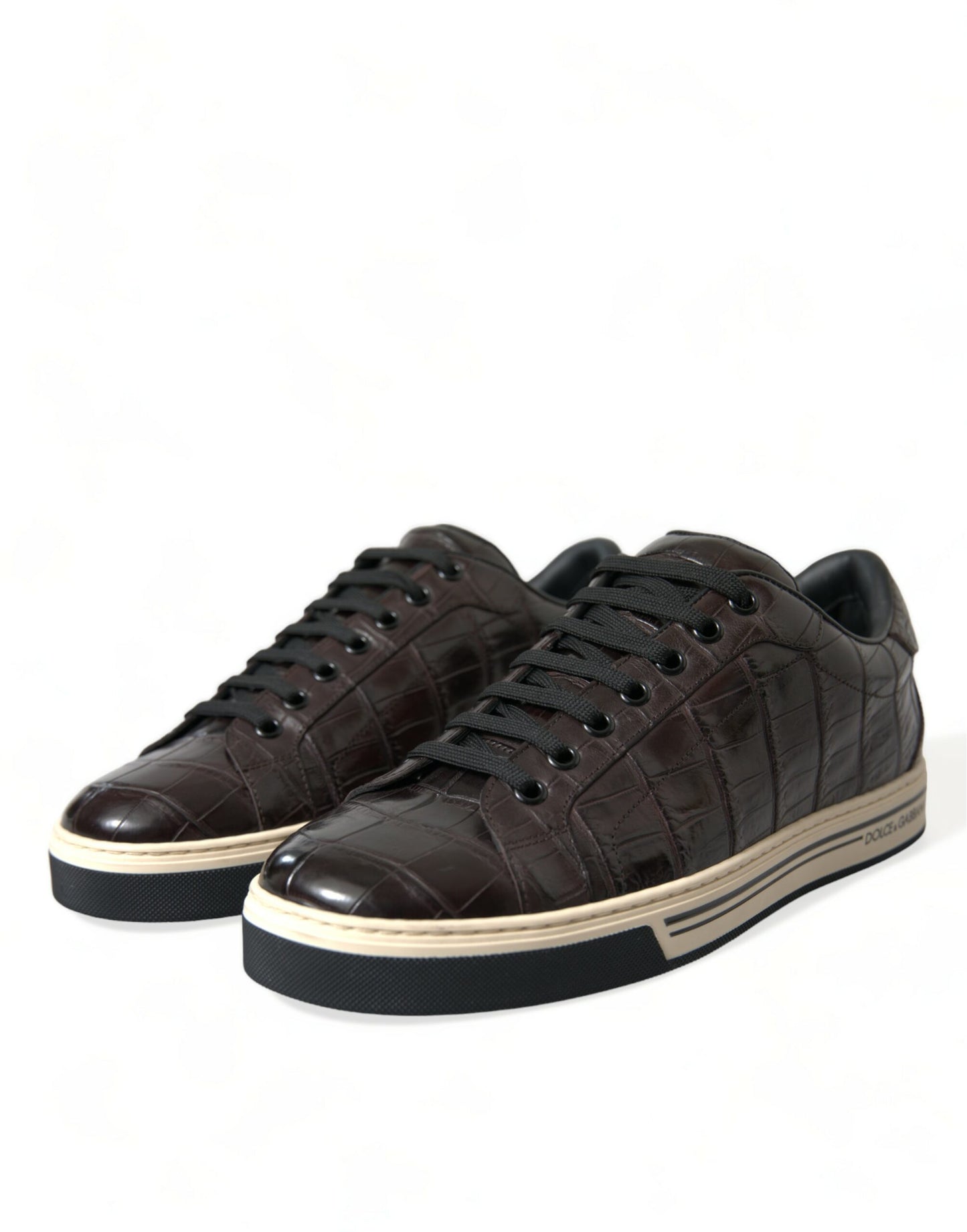 Dolce & Gabbana Elegante Exotische Leren Lage Sneakers