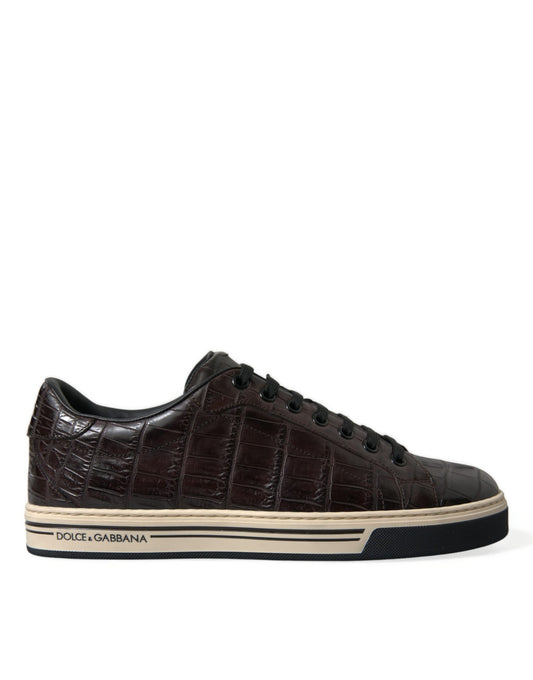 Dolce & Gabbana Elegante Exotische Leren Lage Sneakers