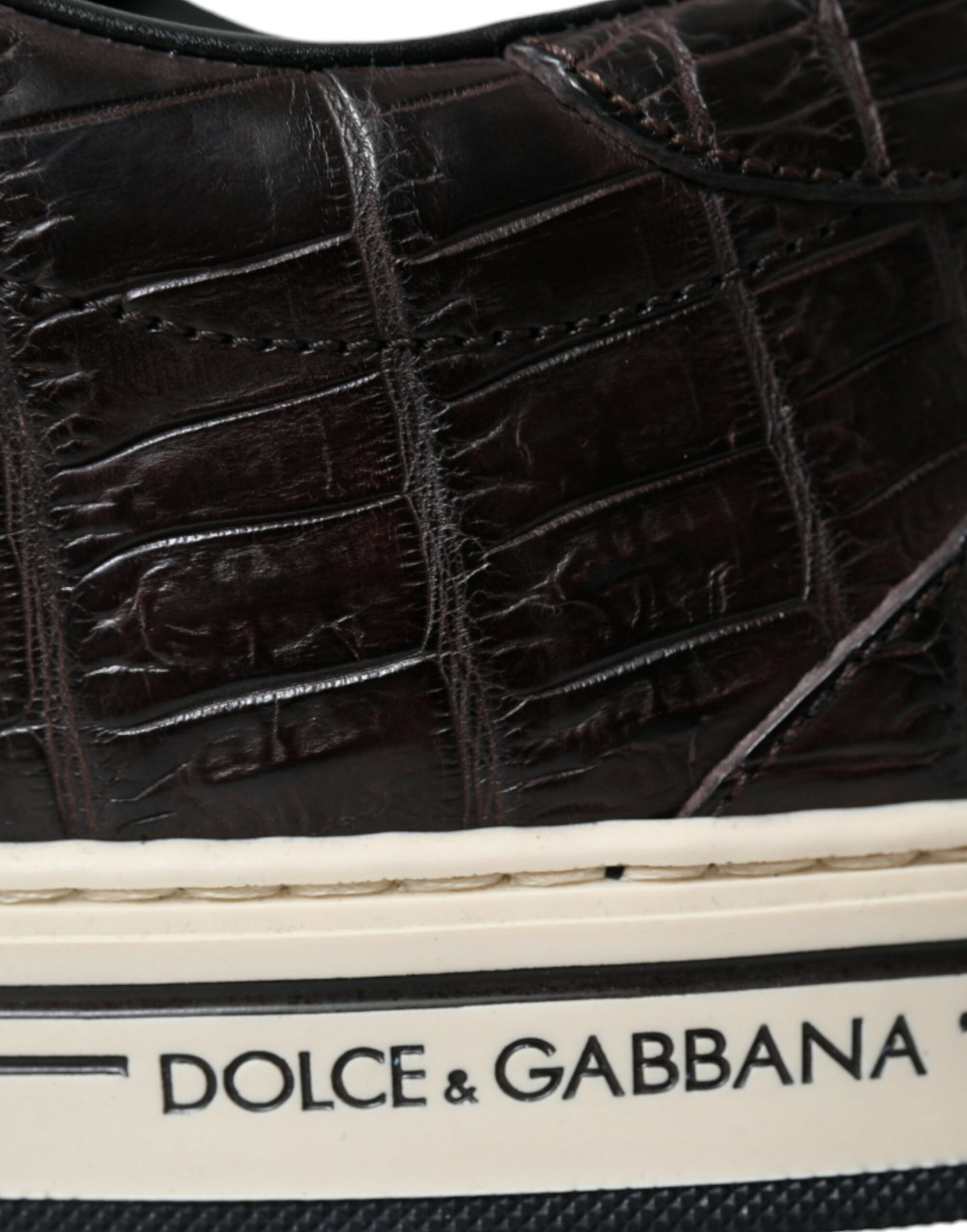 Dolce & Gabbana Elegante Exotische Leren Lage Sneakers