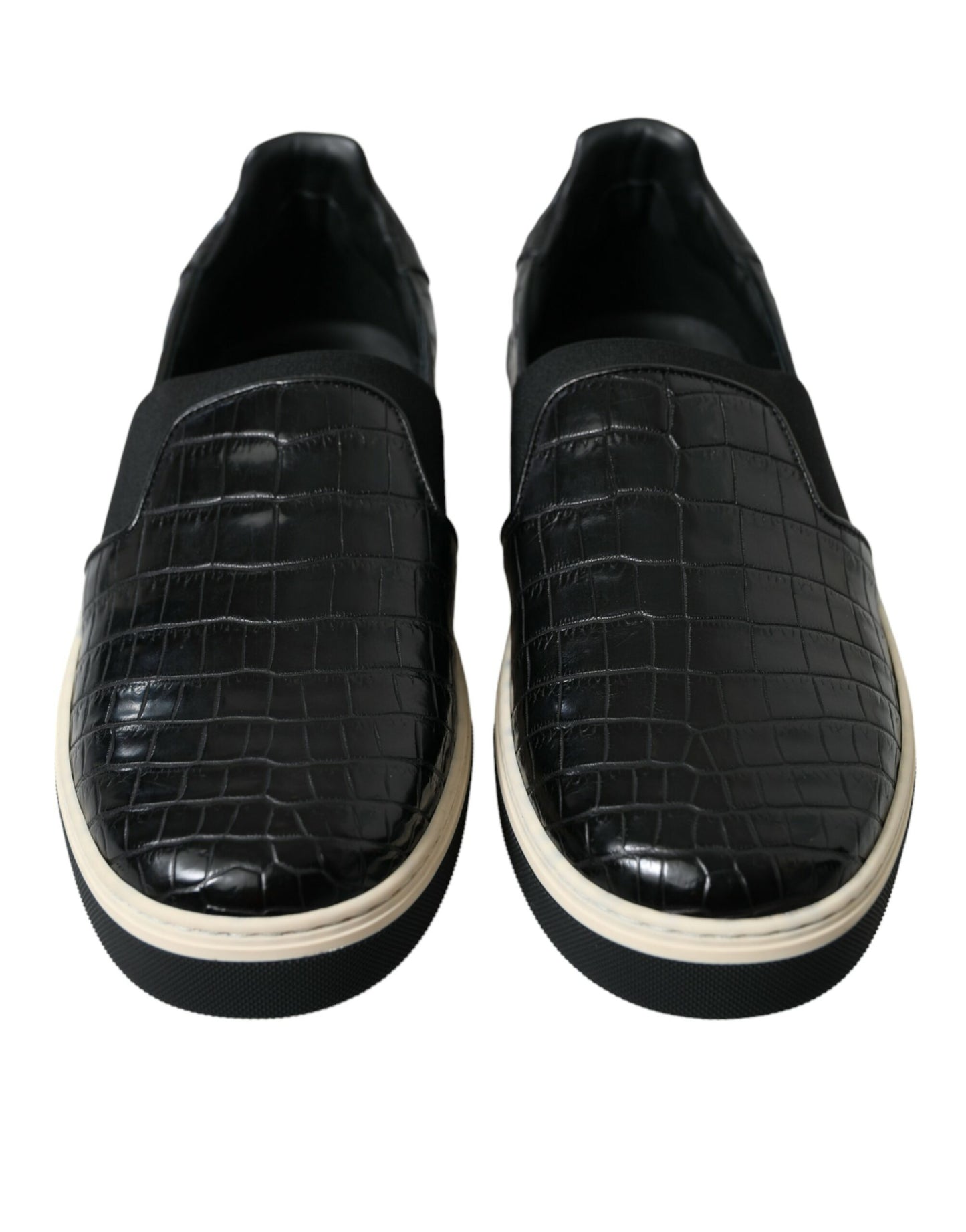 Dolce & Gabbana Elegante Lage Sneakers Van Krokodillenleer