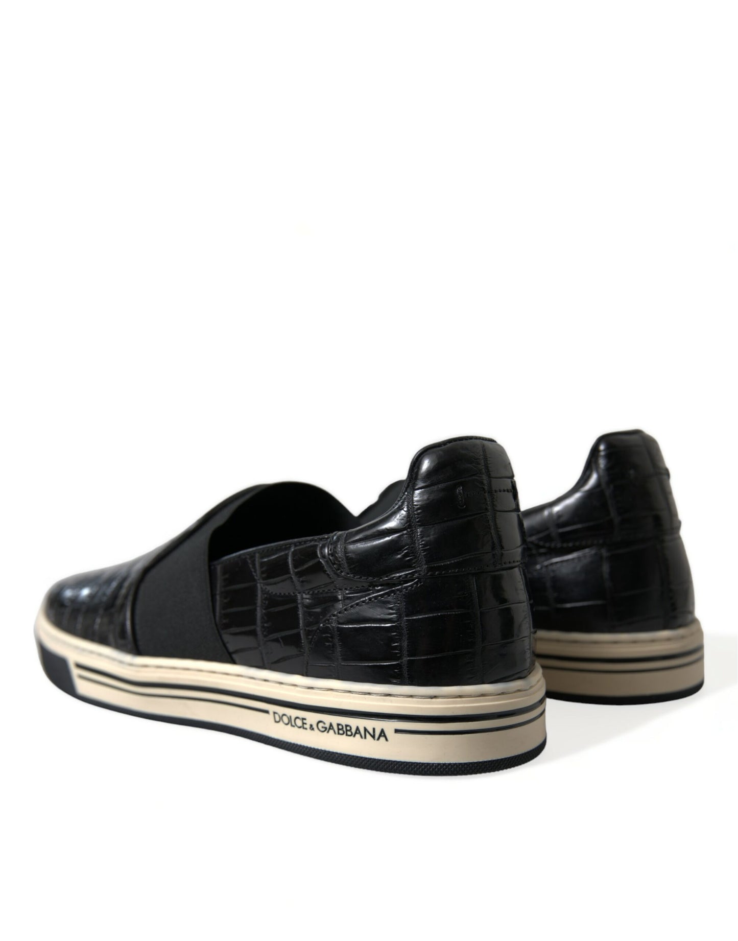 Dolce & Gabbana Elegante Lage Sneakers Van Krokodillenleer