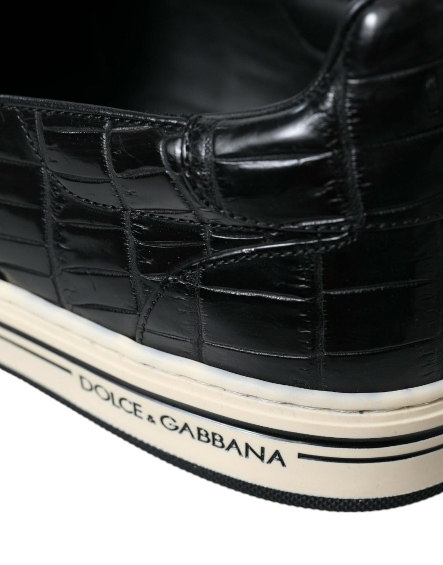 Dolce & Gabbana Elegante Lage Sneakers Van Krokodillenleer