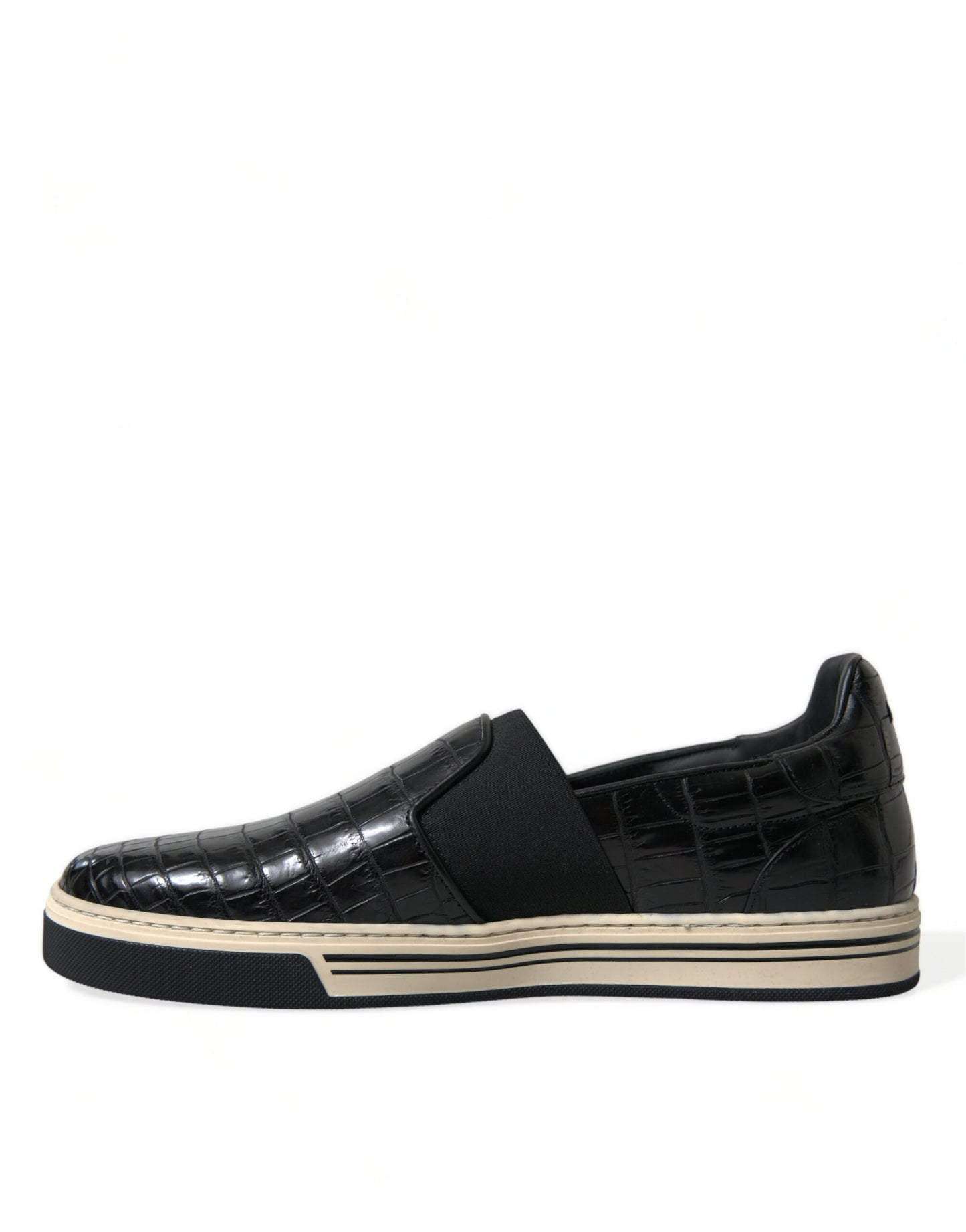 Dolce & Gabbana Elegante Lage Sneakers Van Krokodillenleer