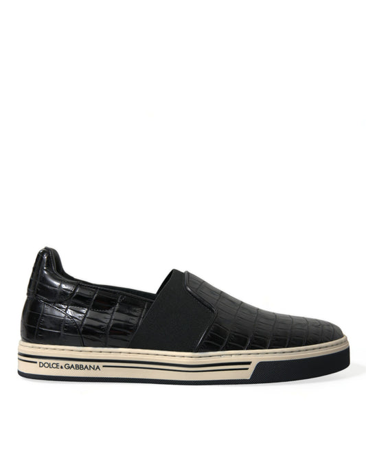 Dolce & Gabbana Elegante Lage Sneakers Van Krokodillenleer