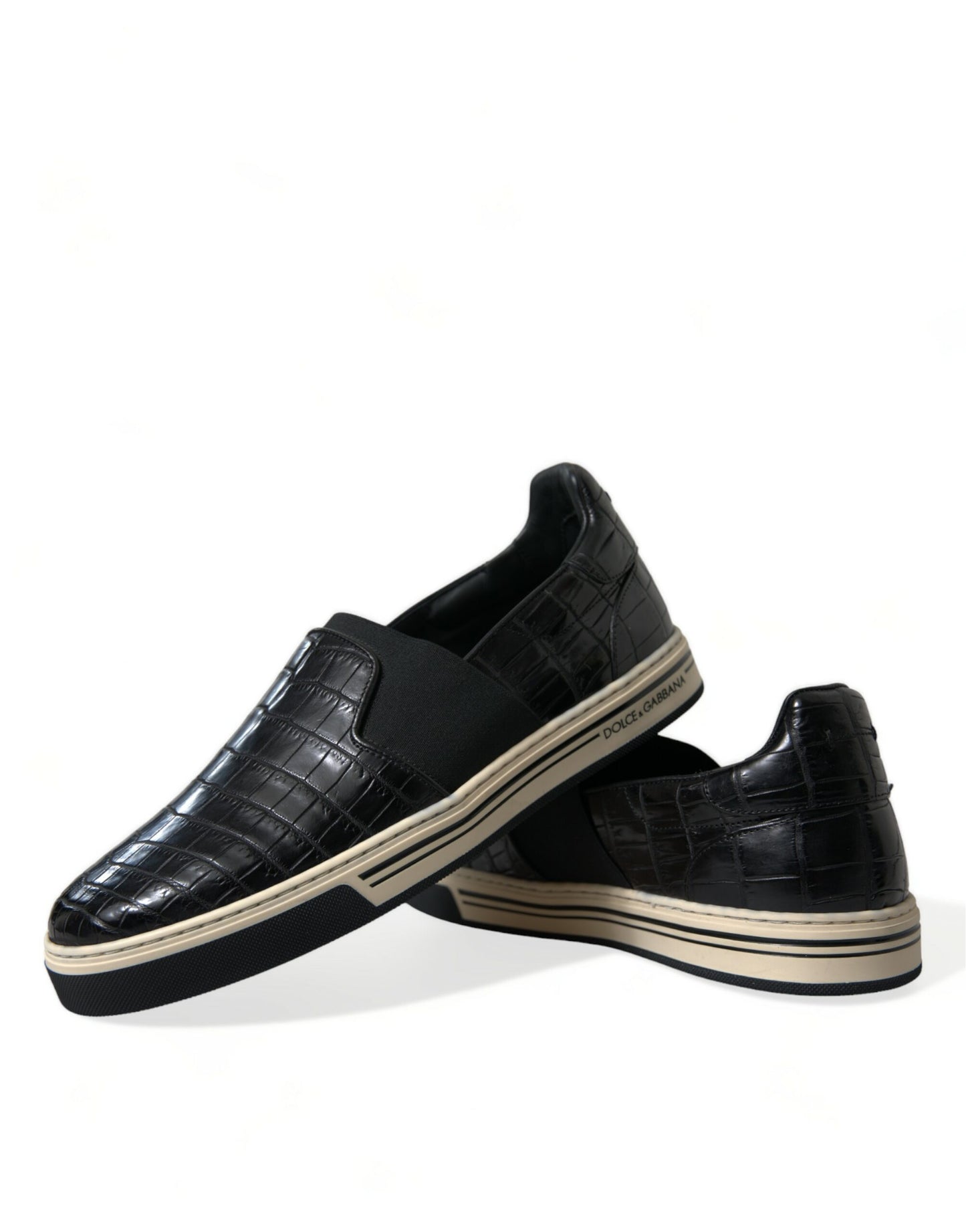 Dolce & Gabbana Elegante Lage Sneakers Van Krokodillenleer