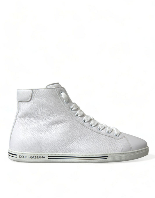 Dolce & Gabbana Elegante Witte Leren Hoge Sneakers