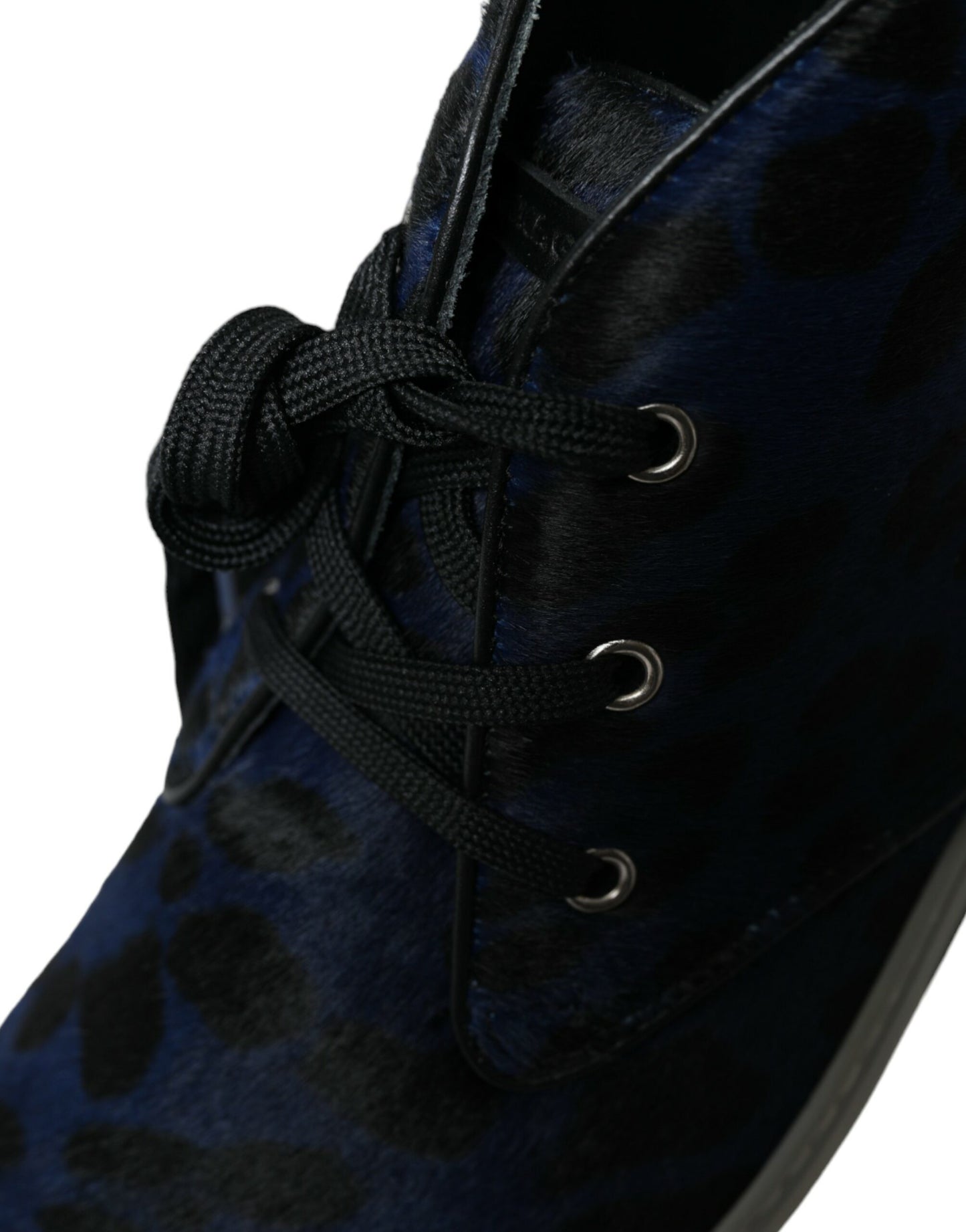 Dolce & Gabbana Chic Blauwe Luipaardprint Mid-Top Sneakers