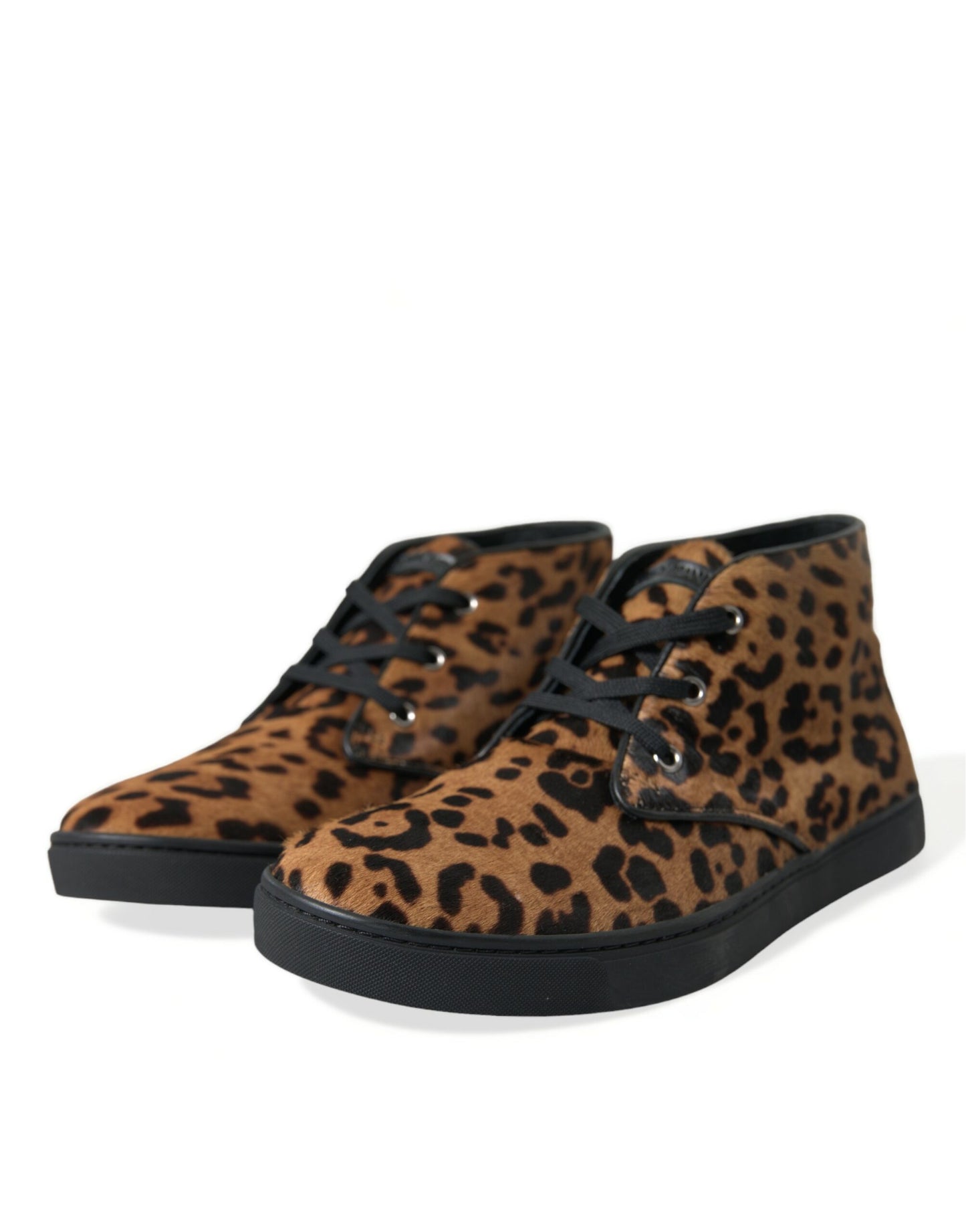 Dolce & Gabbana Elegante Luipaardprint Mid-Top Sneakers