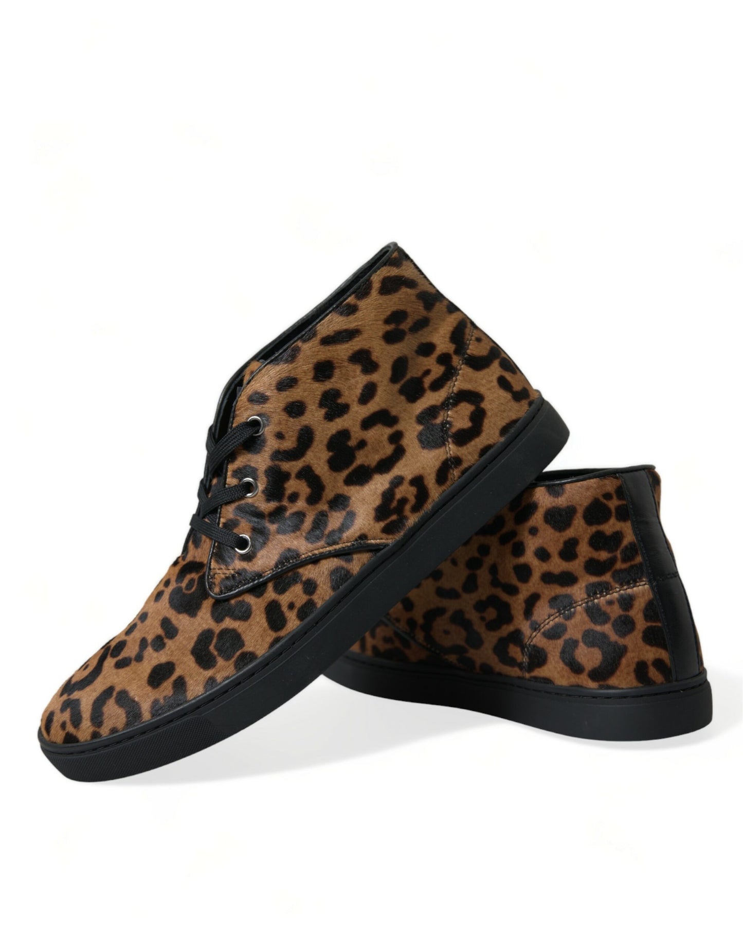 Dolce & Gabbana Elegante Luipaardprint Mid-Top Sneakers