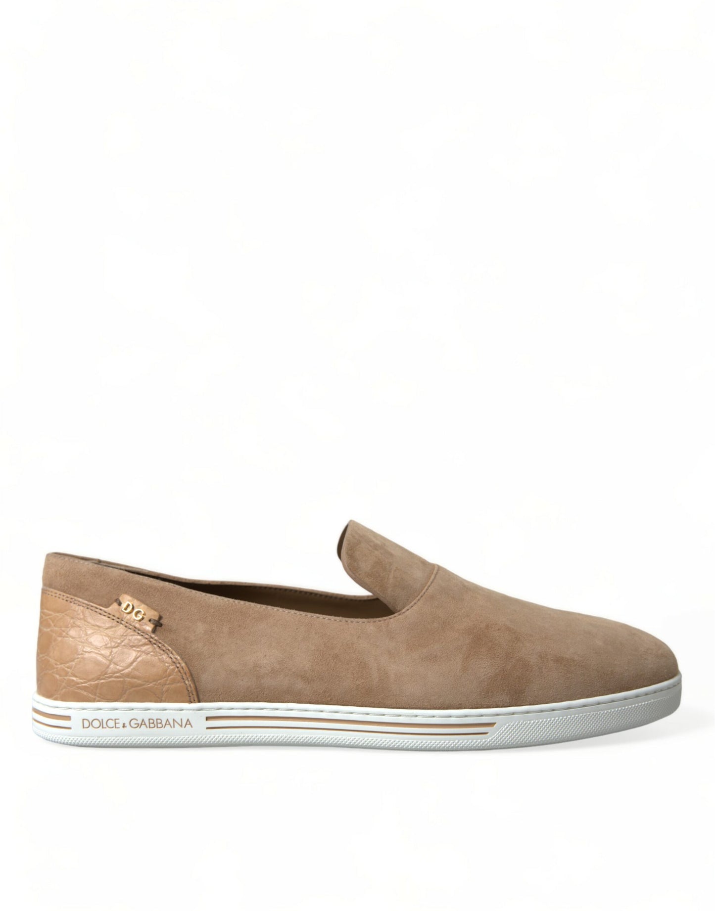 Dolce & Gabbana Elegante Beige Leren Loafers