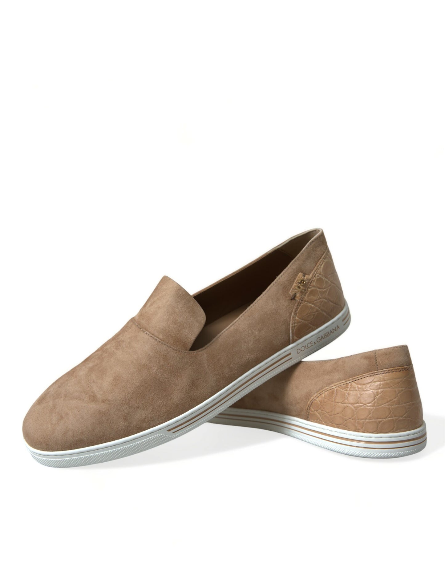 Dolce & Gabbana Elegante Beige Leren Loafers