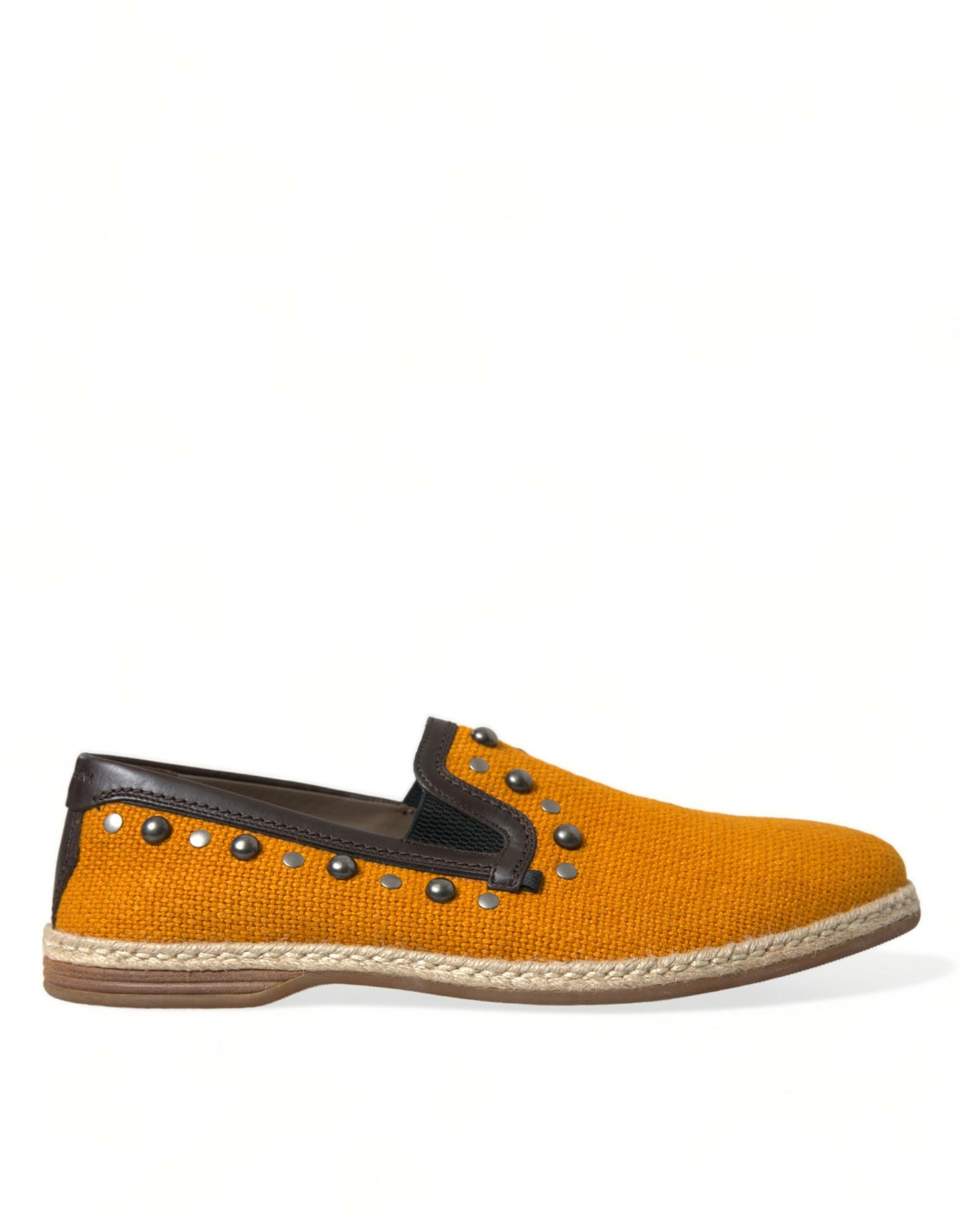 Dolce & Gabbana Exclusieve Oranje Canvas Loafers met Studs