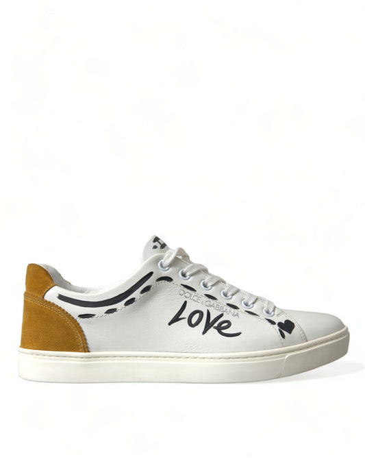 Dolce & Gabbana Strakke Witte Lage Leren Sneakers