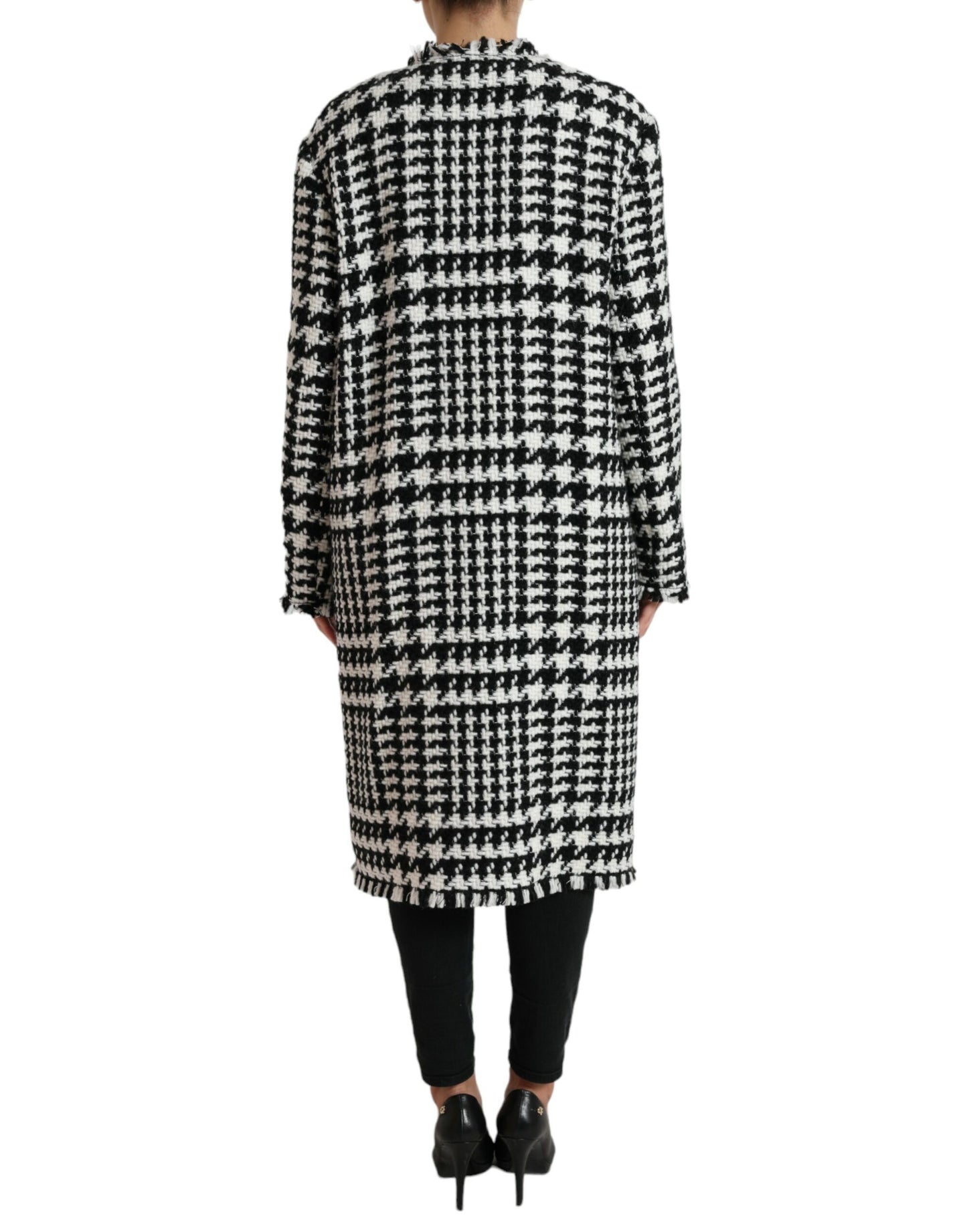 Dolce & Gabbana Elegante Pied-de-Poule Lange Trenchcoat