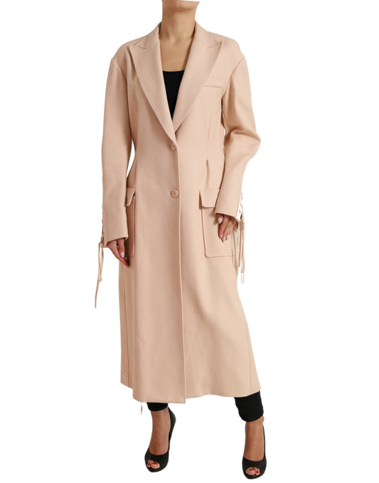 Dolce & Gabbana Elegante beige enkelrijs trenchcoat