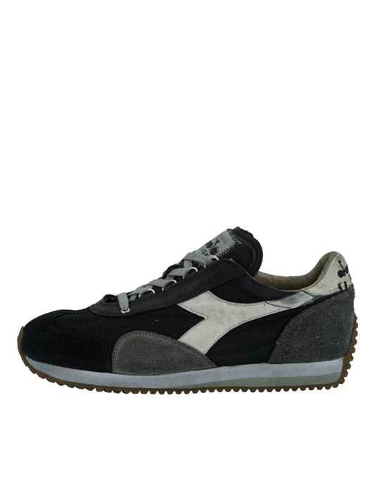 Diadora Zwart en Grijs Equipe H Dirty Stone Wash Evo Sneakers