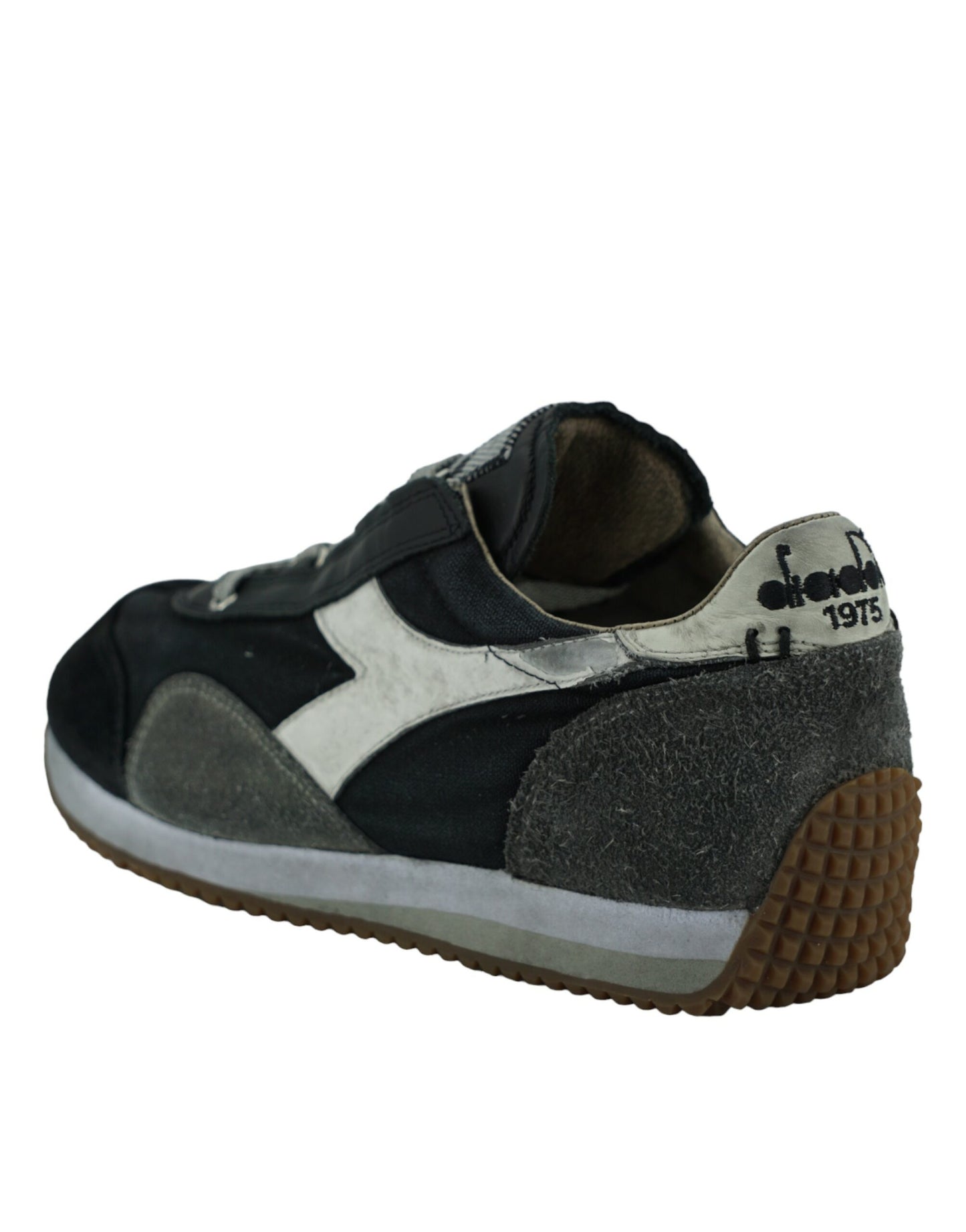 Diadora Zwart en Grijs Equipe H Dirty Stone Wash Evo Sneakers