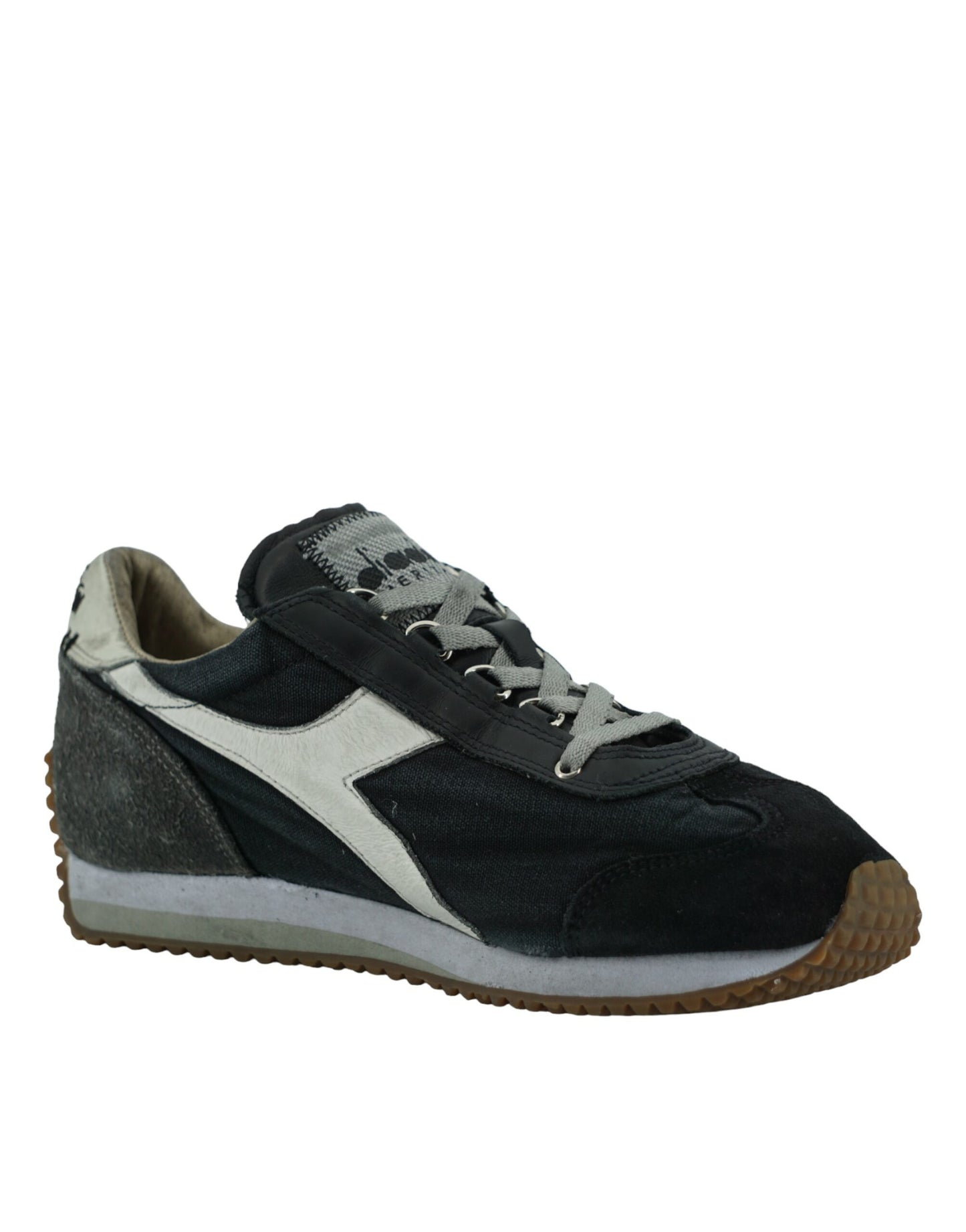 Diadora Zwart en Grijs Equipe H Dirty Stone Wash Evo Sneakers