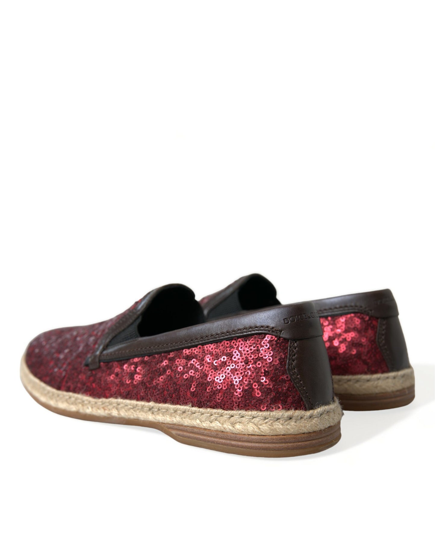 Dolce & Gabbana Rode Loafers van Leer met Pailletten