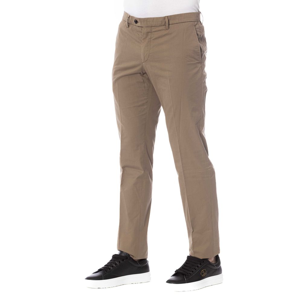 Trussardi Brown Cotton Men Trousers