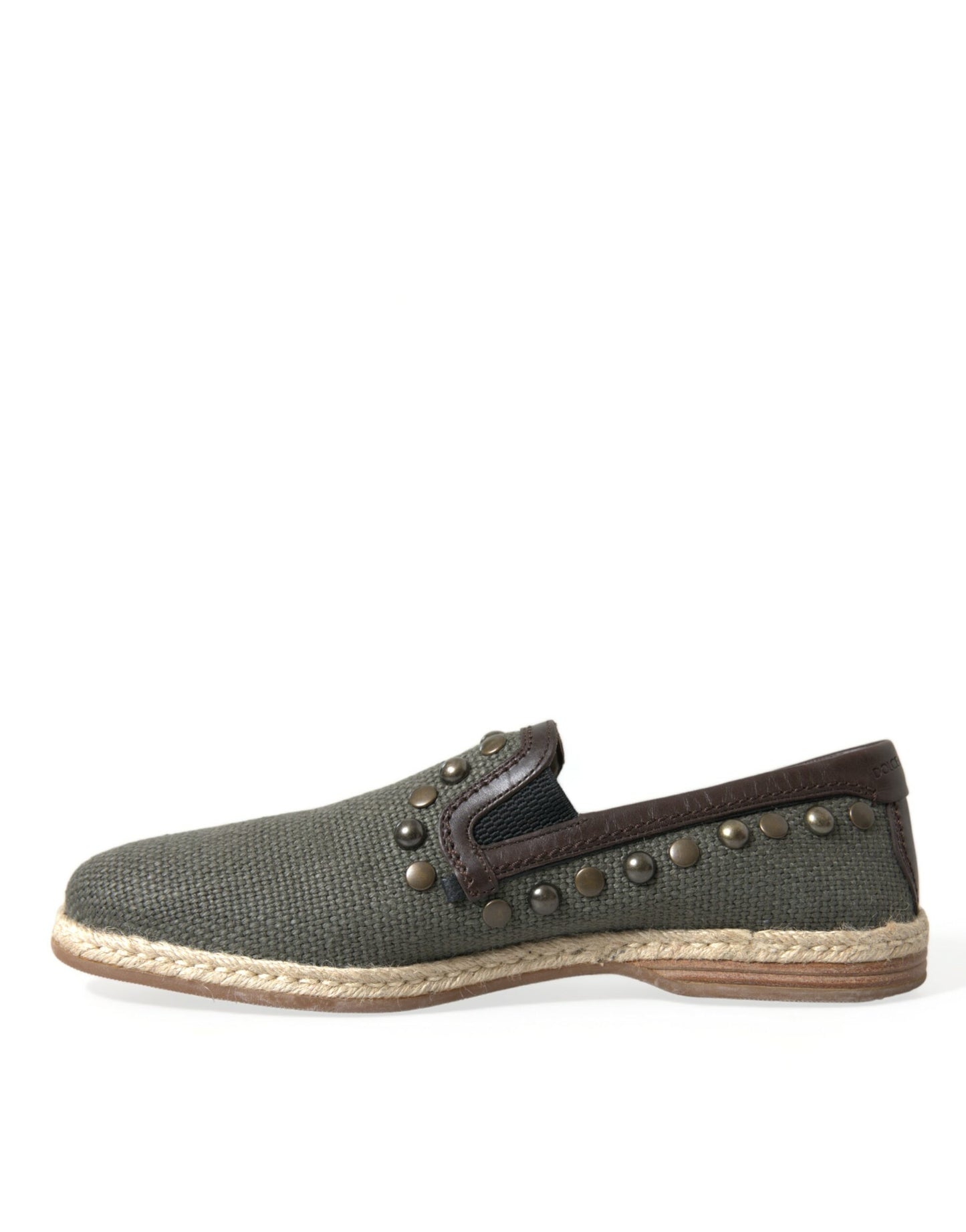 Dolce & Gabbana Canvas Loafer Pantoffel Schoenen met Studs